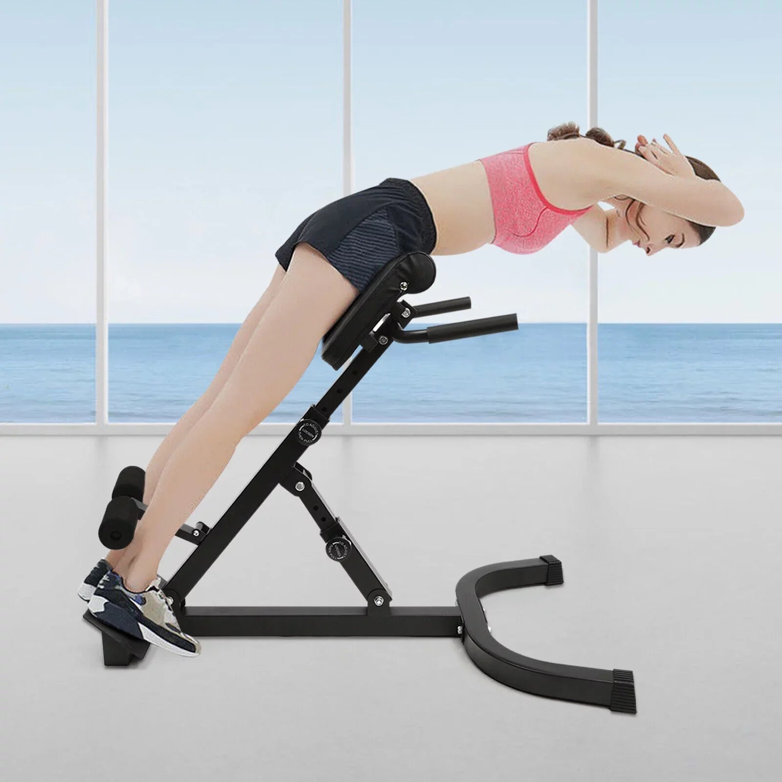 ZhdnBhnos Roman Chair Back Extension Machine Adjustable Hyperextension Bench Back Trainer