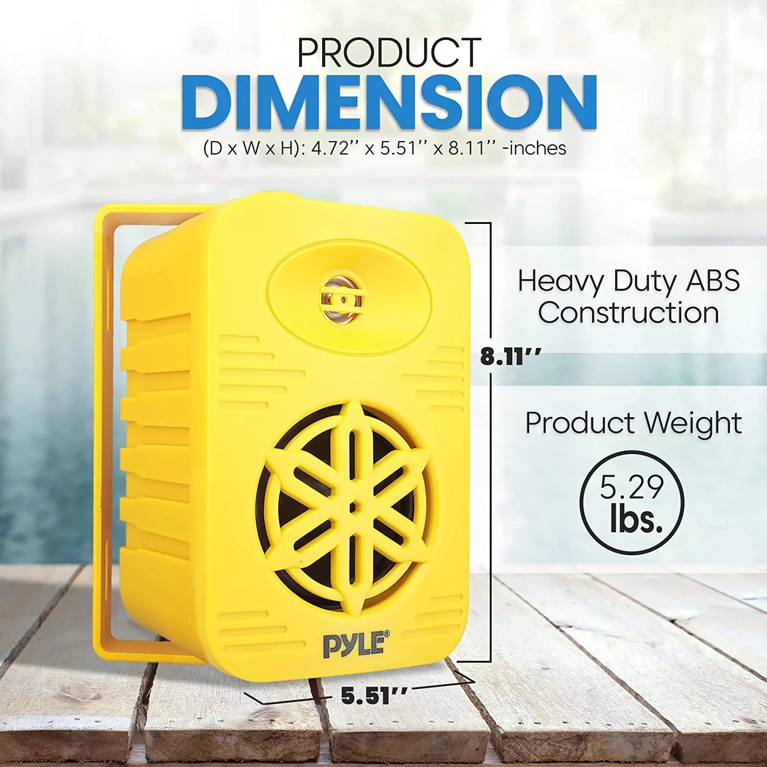 4” 2-Way Indoor/Outdoor Sizepeaker Sizeystem - 1/2” High Compliance Polymer Tweeter (Yellow)