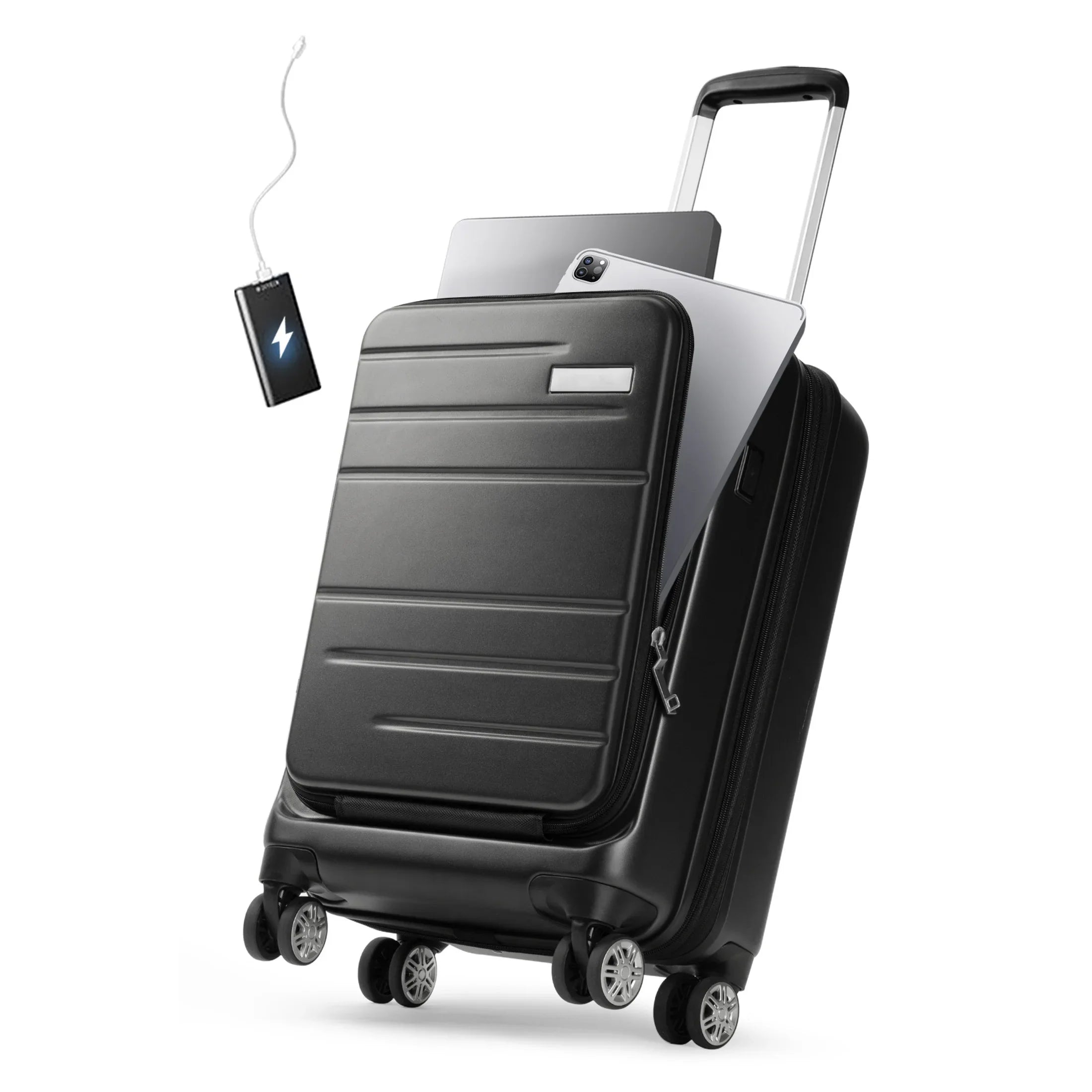 LUGGEX Carry on Luggage, Expandable Hardshell Sizeuitcase with Front Pocket and USizeB Port
