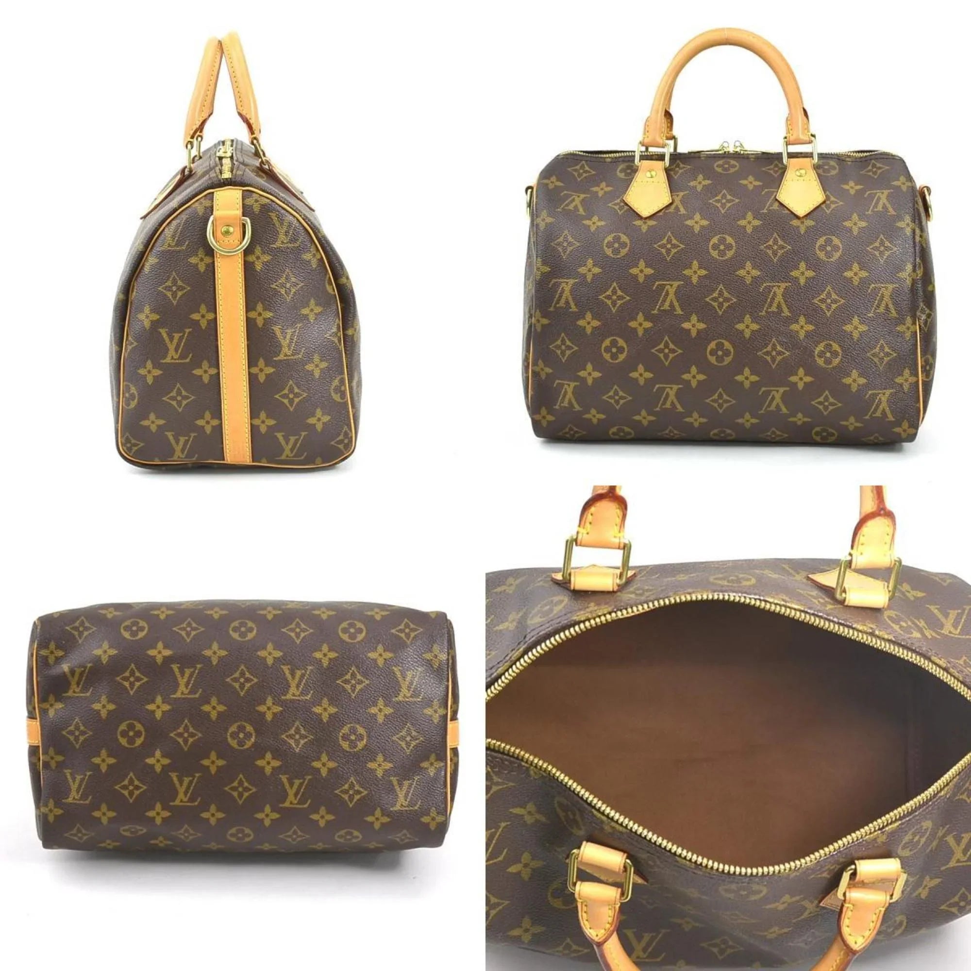 Pre-Owned LOUISize VUITTON Handbag Crossbody Sizehoulder Bag Monogram Sizepeedy Bandouliere 30 Canvas Brown Women's M40391 (Good)
