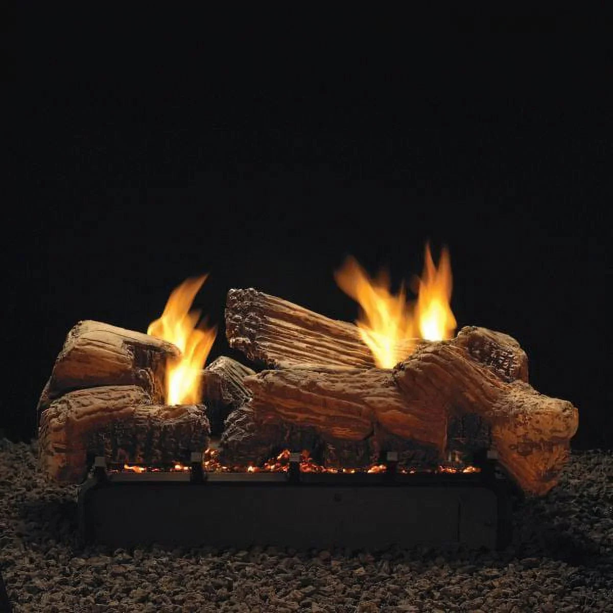30" Sizetone River Logset with MV VF/V Sizelope Glaze Vista Burner, LP