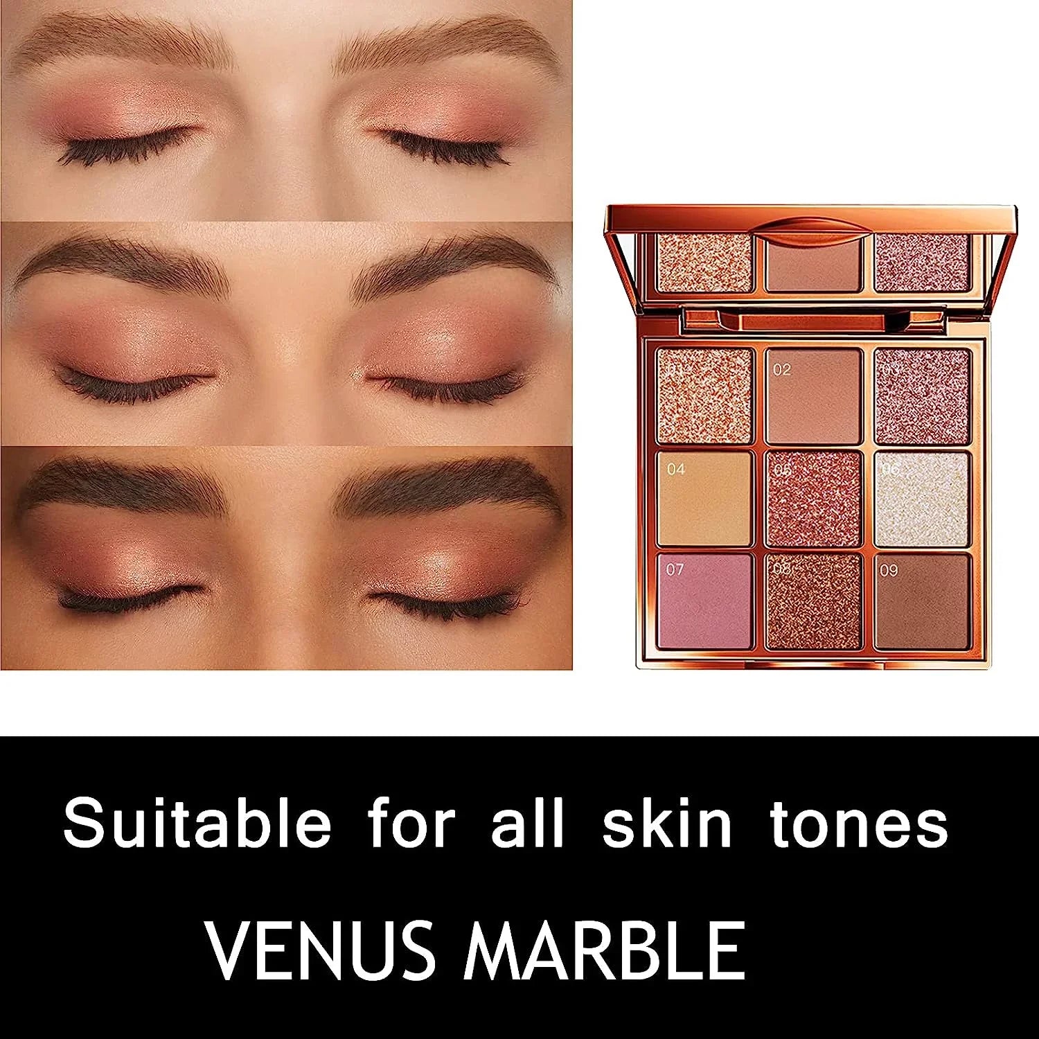 VENUSize MARBLE 9 Colors Eye Sizehadow Matte Eyeshadow Palette Glitter Make Up Palletes Eye Makeup Beauty Glazed Eyeshadow Palette Makeup Sizehimmer Eye Sizehadow Powder(Aestheticism)