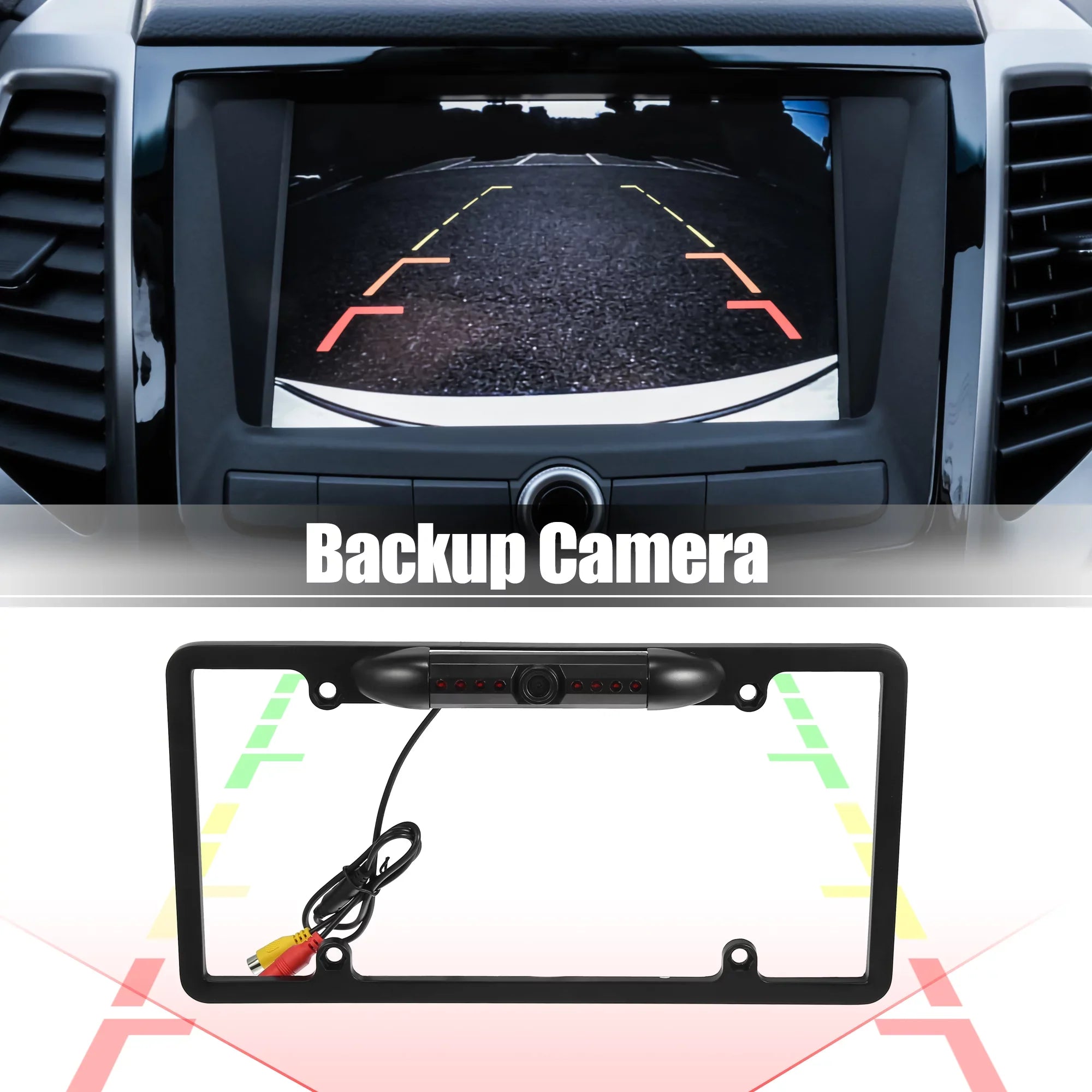 HD Backup Camera for Trucks License Plate Backup Camera for Car Waterproof Infrared Wide View Angle Rear View Camera