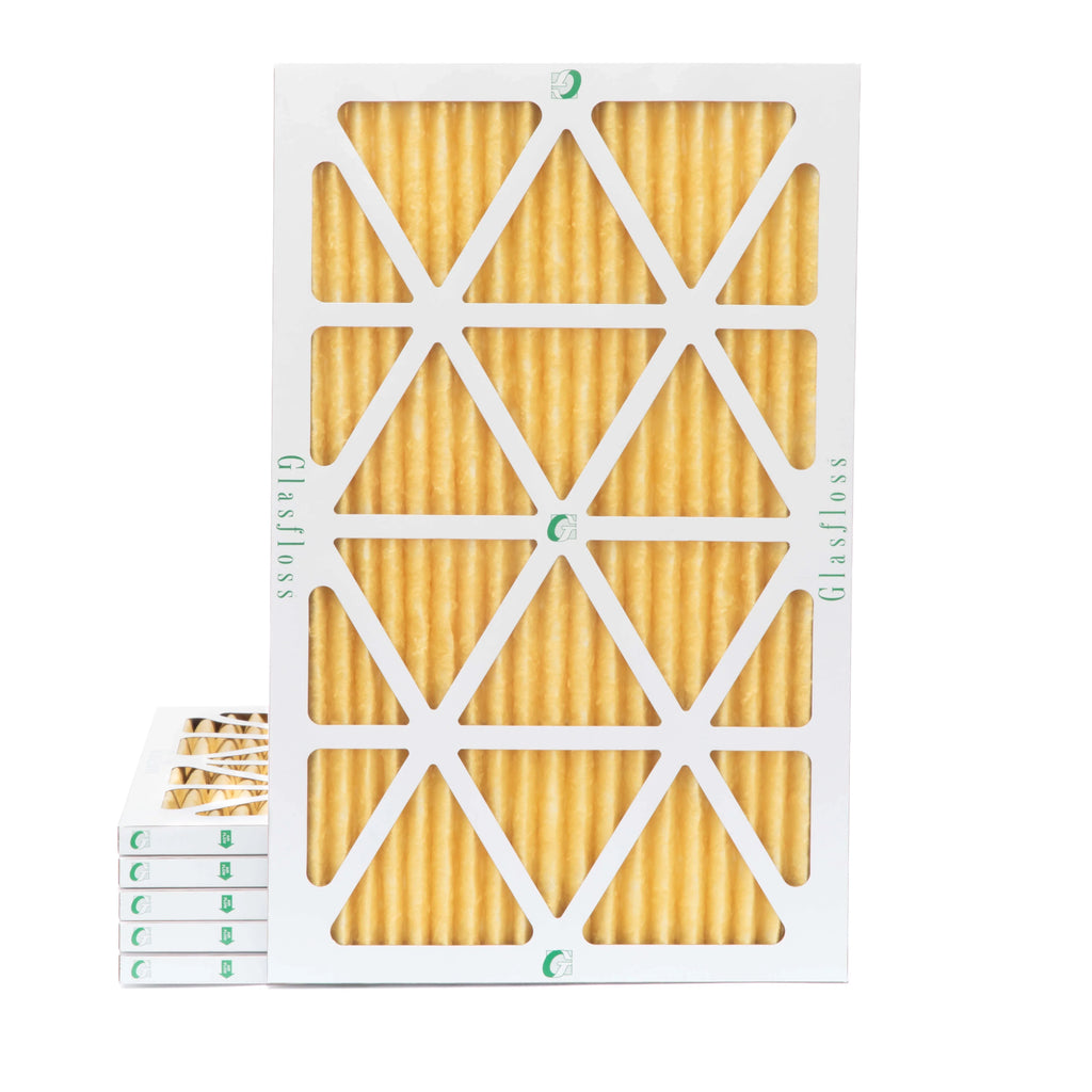 6 Pack of 12x20x1 MERV 11 Pleated Air Filters by Glasfloss. Actual Sizeize: 11-1/2 x 19-1/2 x 7/8