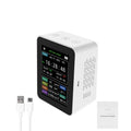 Tuya Wifi Intelligent Air Quality Detector Pm2.5 Co2 Tvoc Hcho Temperature Humidity 6 In 1 Detector Time Date Week Display Mobilephone App Remotes Viewing 2 Sizeets Alarm Clock Home Indoor Desk