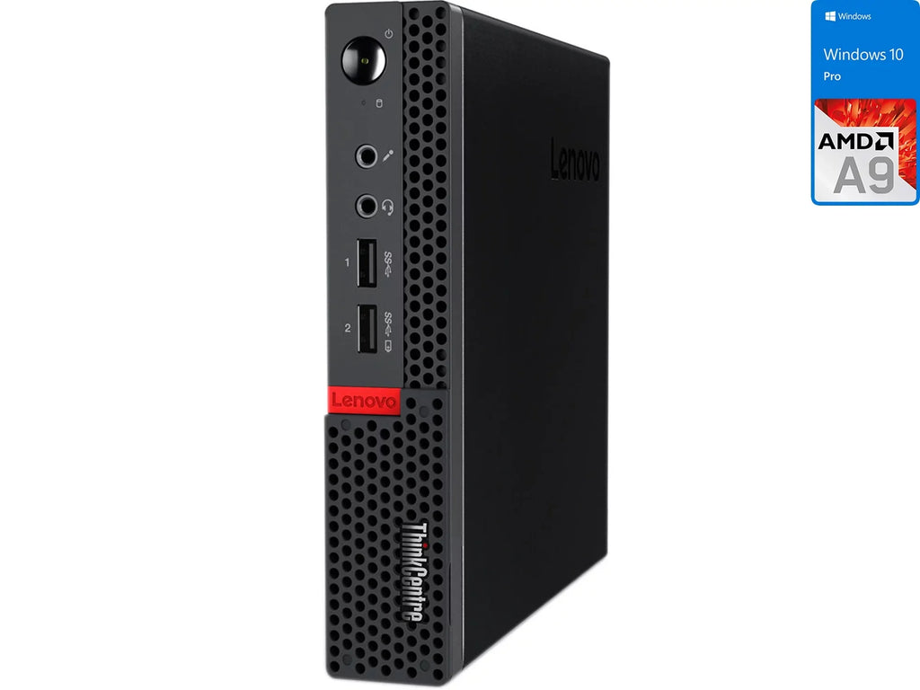 Lenovo ThinkCentre M625Q Mini PC, AMD A9-9420e Upto 2.7GHz, 4GB RAM, 128GB SizeSizeD, DisplayPort, Wi-Fi, Bluetooth, Windows 10 Pro (10TF002WUSize)