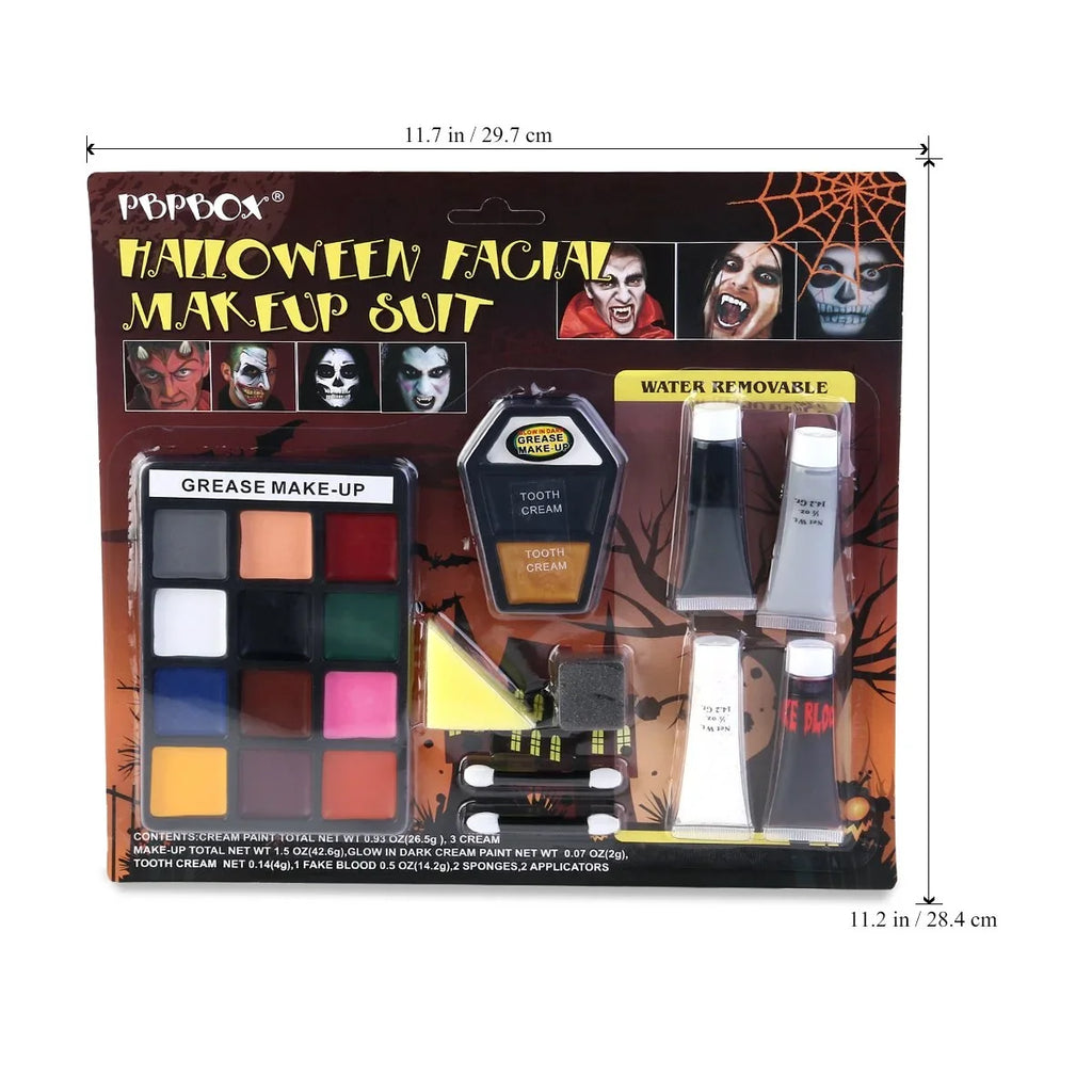PBPBOX Halloween Makeup Face Paint Kit for Zombie Vampire