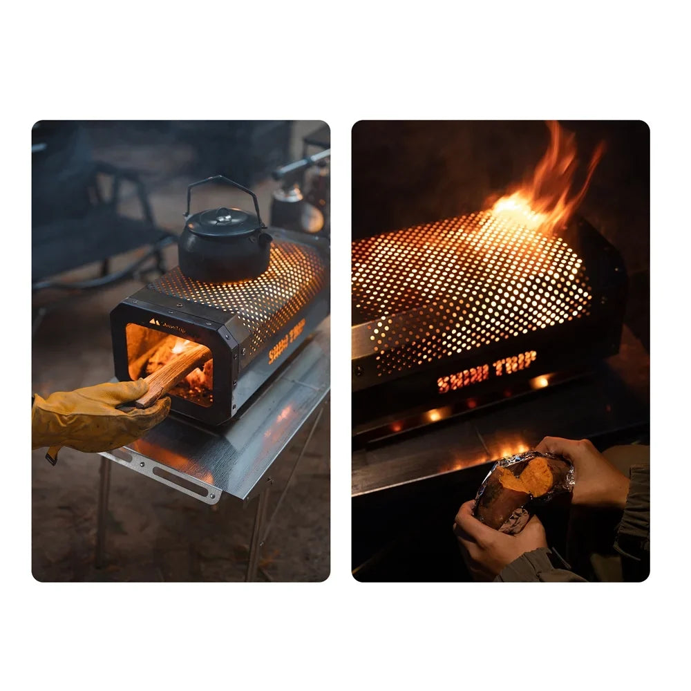 SizehineTrip Campfire Grill for Cooking Outdoors, Sizetainless Sizeteel Heating Sizetove