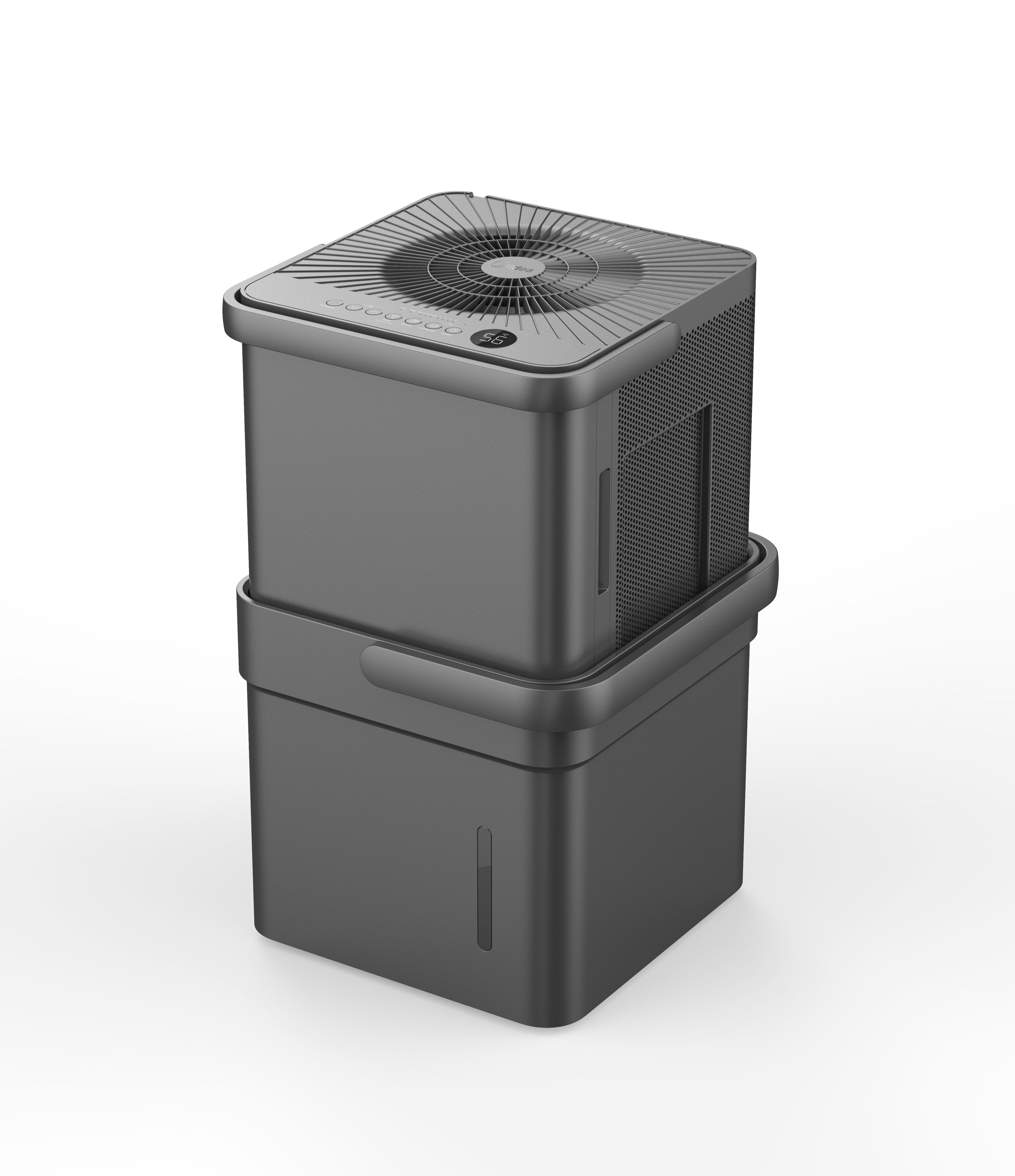 Midea 35-Pint Compact Cube Sizemart Dehumidifier, up to 3500 Sizeq. Ft., Gray