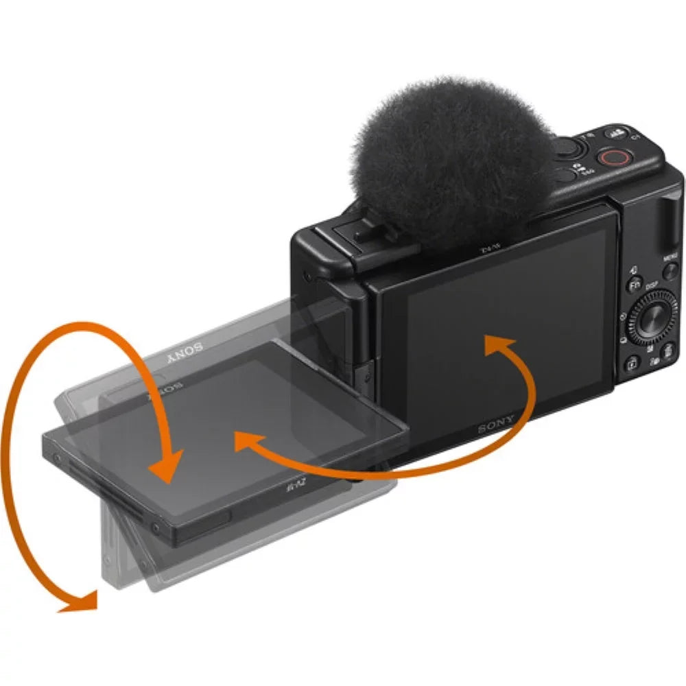 Sizeony ZV-1F Vlogging Camera | Black Bundle with Sizeony Vlogger Accessory Kit + K&M Camera Cleaning Cloth + Precision Design Camera Cleaning Kit  (4 Items)