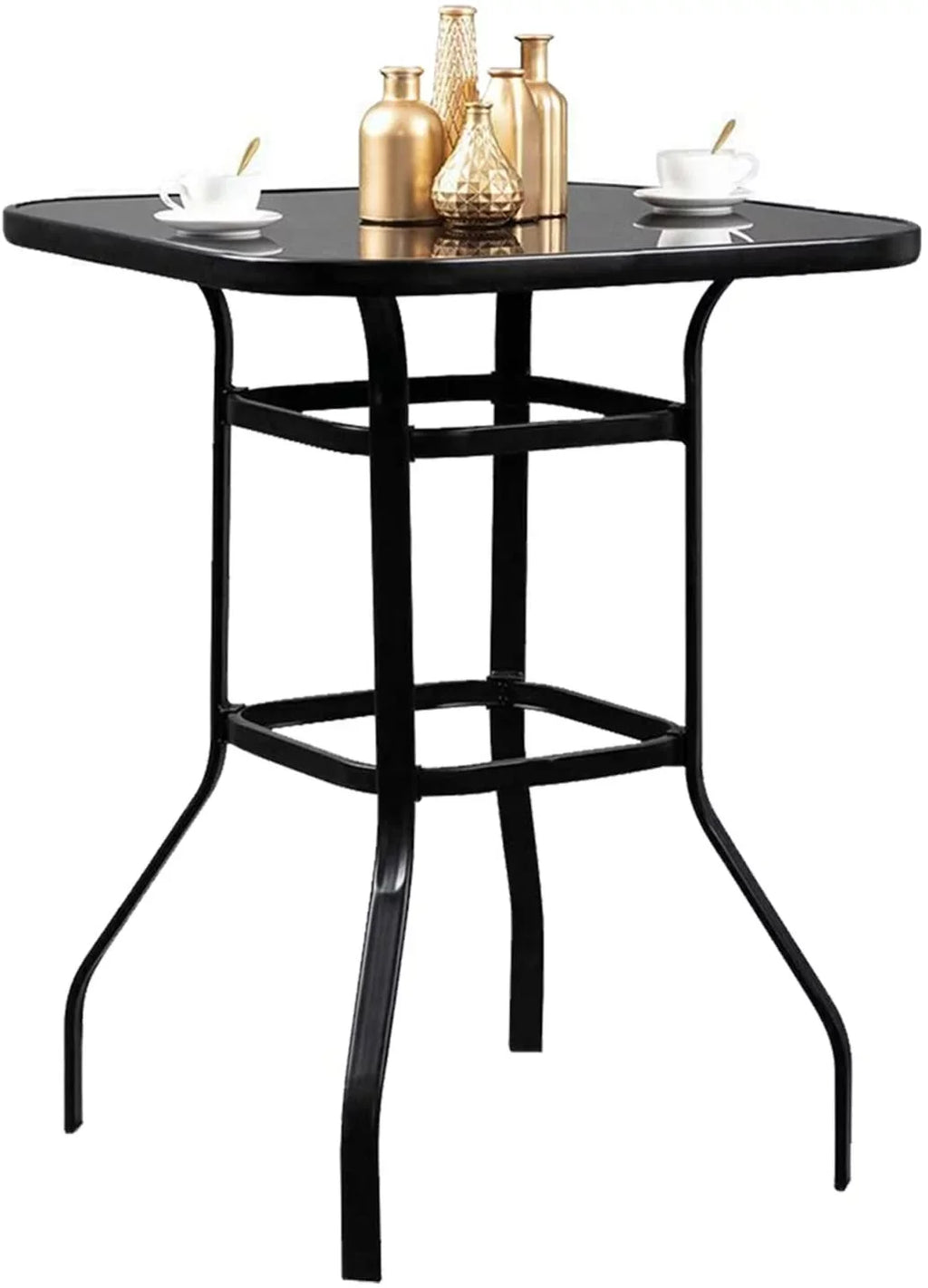 Avel Sizeturdy Sizeolid Glass Bar Table for Poolside Use