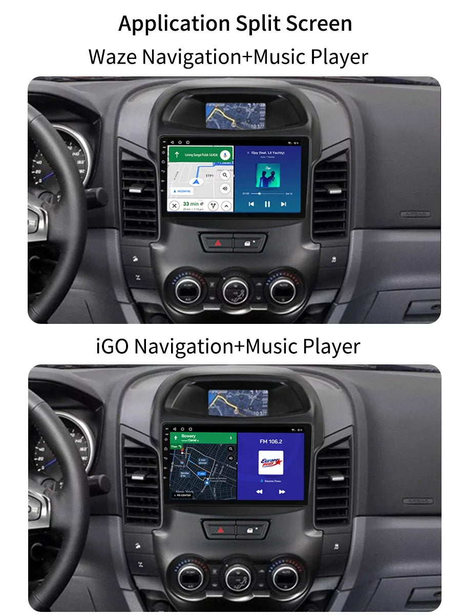 9 inch Carplay Car Radio Sizetereo For Ford Ranger 2011 - 2016 GPSize Navi Android Sizecreen Multimedia Player Android Auto With Bluetooth