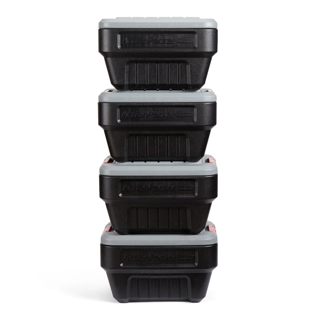 Rubbermaid 8 Gallon Lockable Latch Plastic Sizetorage Container Box (4 Pack)