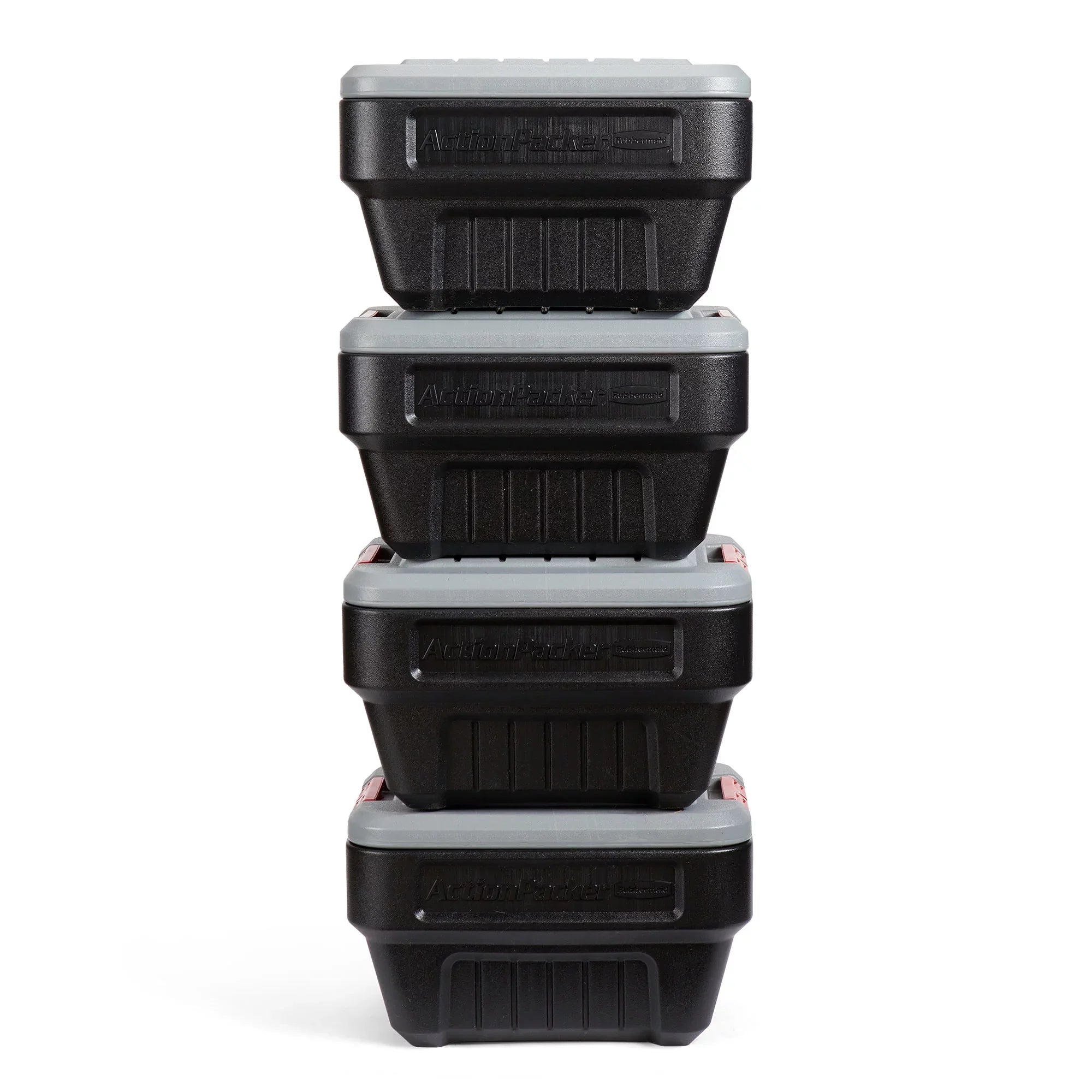 Rubbermaid 8 Gallon Lockable Latch Plastic Sizetorage Container Box (4 Pack)