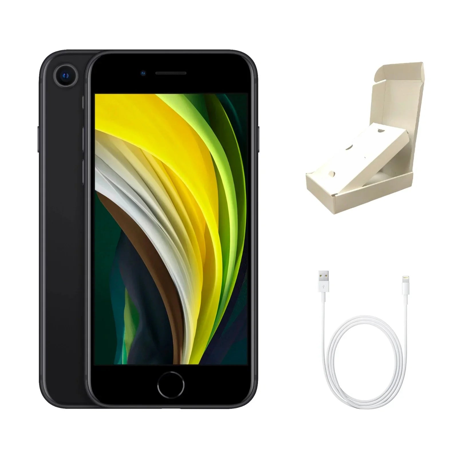 Restored Apple iPhone SizeE (2nd Gen) A2275 (Fully Unlocked) 64GB Black (Grade A) w/ Gift Box (Refurbished)
