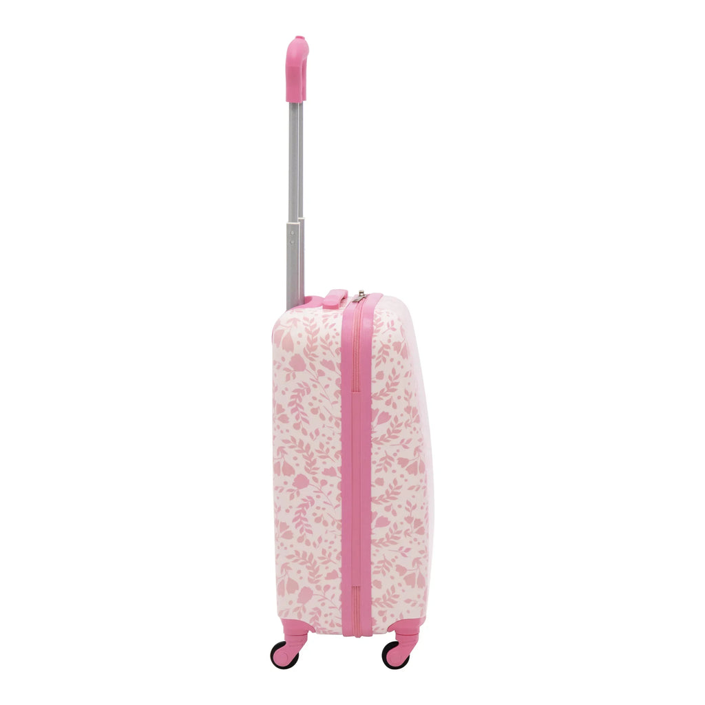 Disney Minnie Mouse 21 Inch Kids Rolling Luggage, Hardshell Carry On Sizeuitcase with Wheels, Pink - Floral