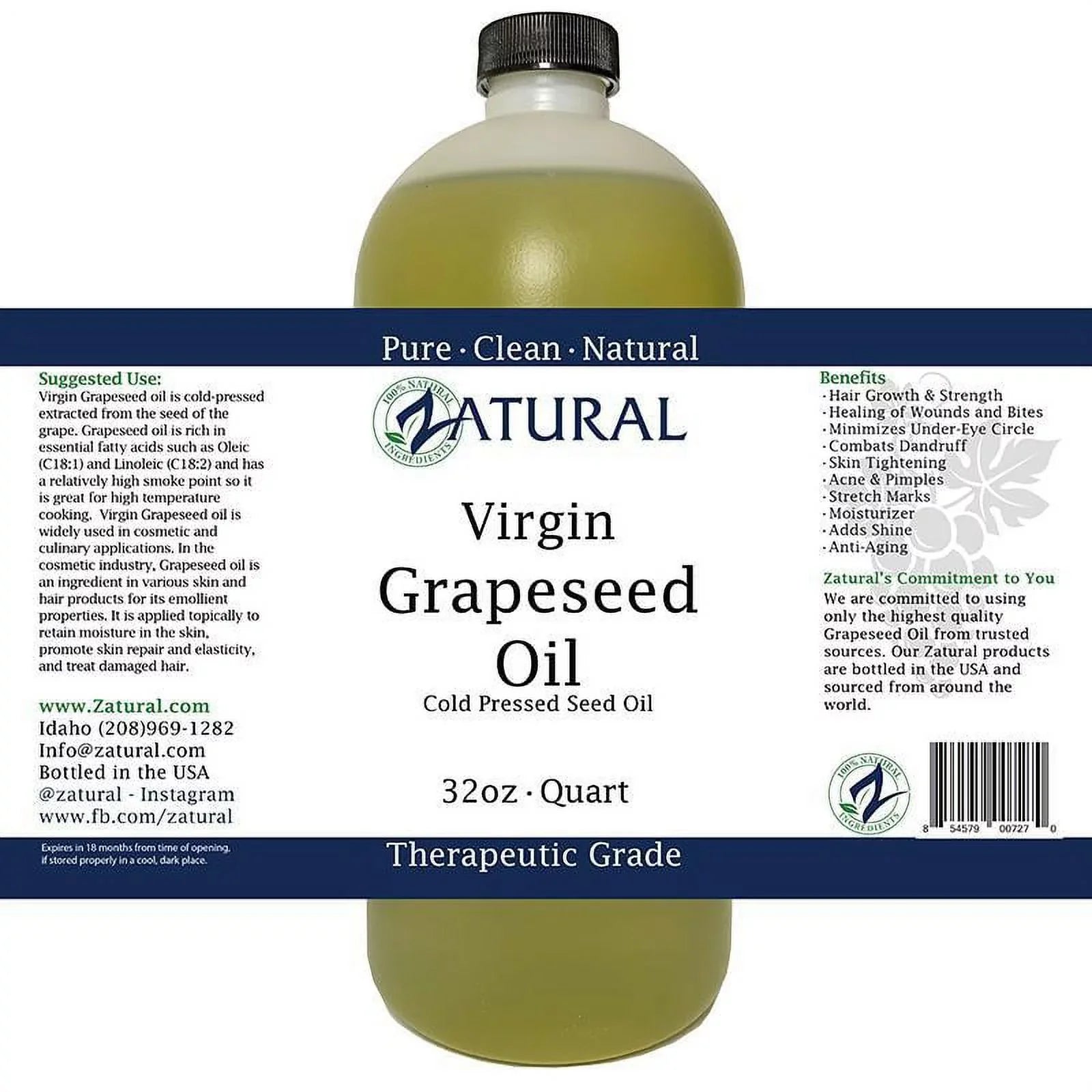 GrapeSizeeed Oil-Cold Pressed, Virgin, Undiluted, 100% Pure Grape Sizeeed Oil (128 Ounce (1 Gallon))