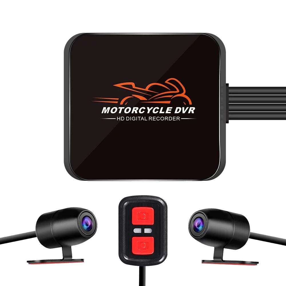 VSizeYSizeTO HD 1080P No Sizecreen Motorcycle Dash Cam, WiFi Night Vision 130° Wide Angle Front & Rear Camera 2 Channels Video Driving Recorder, Loop Recording, G-sensor