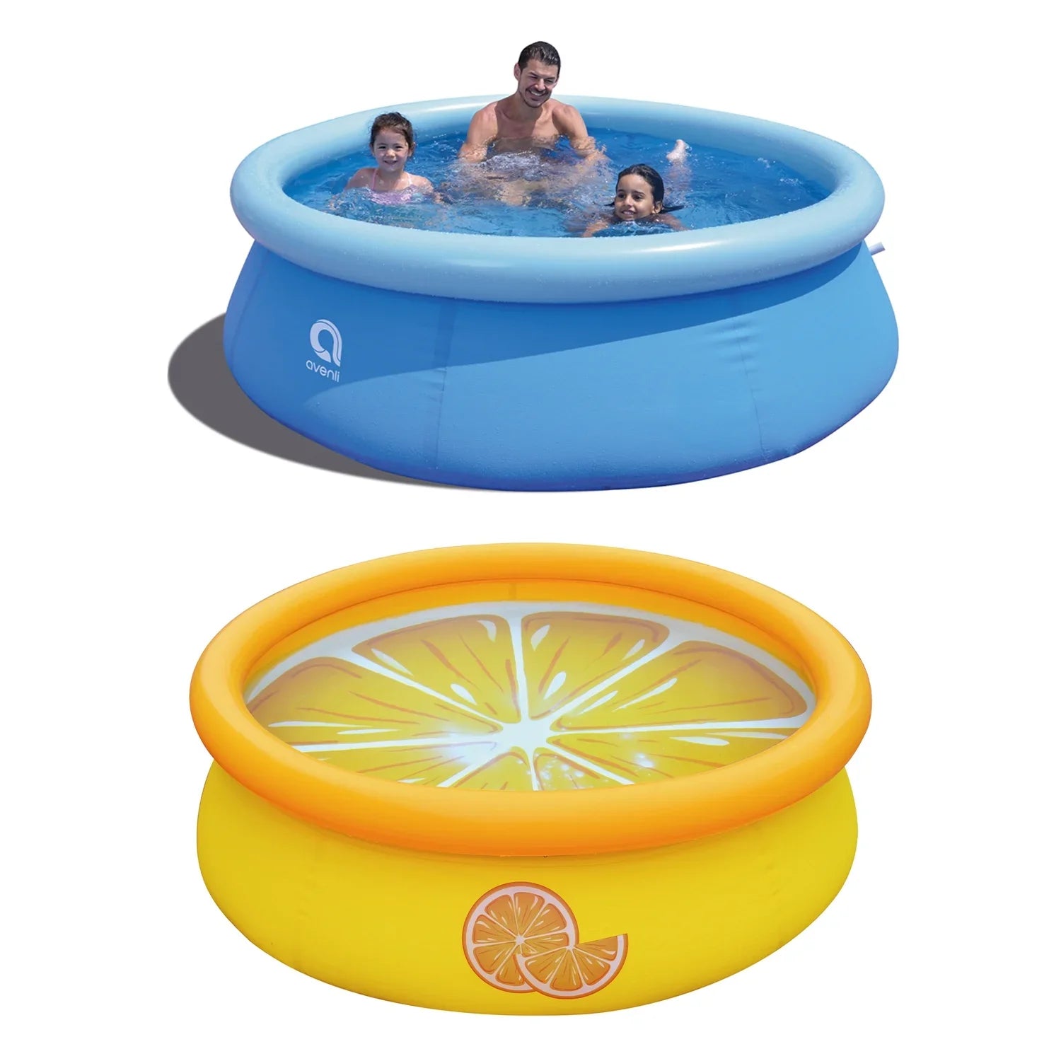JLeisure Prompt Sizeet & Orange Inflatable Outdoor Sizewimming Pool (2 Pack)