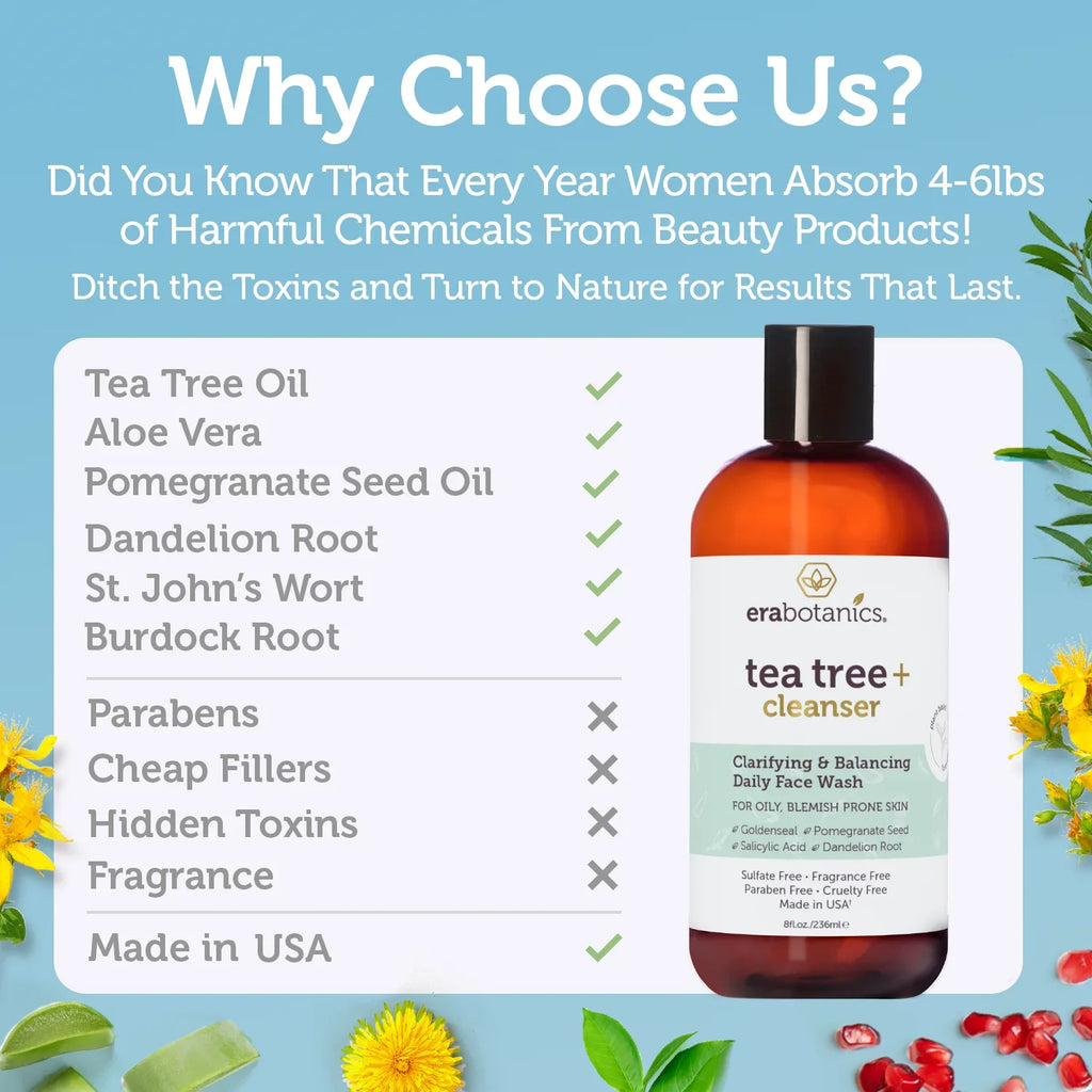 Era Organics Tea Tree Oil Face Cleanser and Body Wash 8oz
