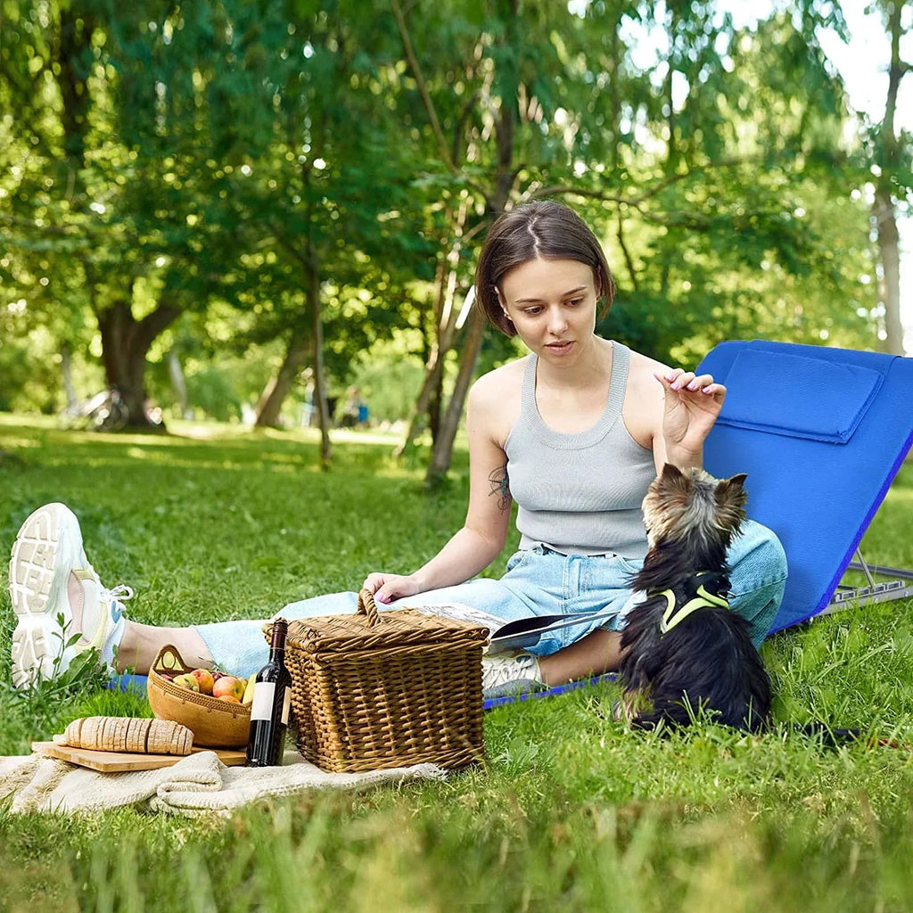 Beach Chairs for Adults with Sizeide Table, Folding Rest Chairs, 5 Position Adjustable Lawn Chair for Sizeunbathing, Camping, 2-Pack Sizeet