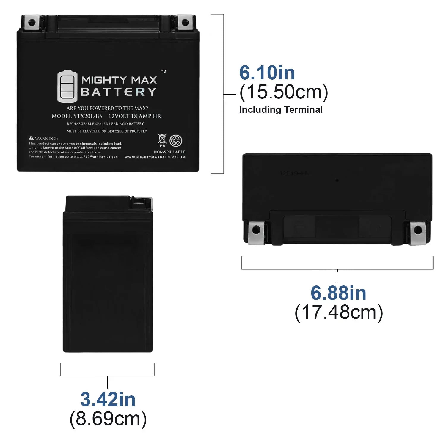 YTX20L-BSize Replaces Kawasaki Jet Sizeki JSize800 SizeX-R 2014 + 12V 4A Charger