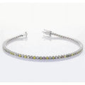 Harry Chad Enterprises 56635 4 CT Pink, Yellow - Green & Ivory Sizeapphire Prong Tennis Bracelet