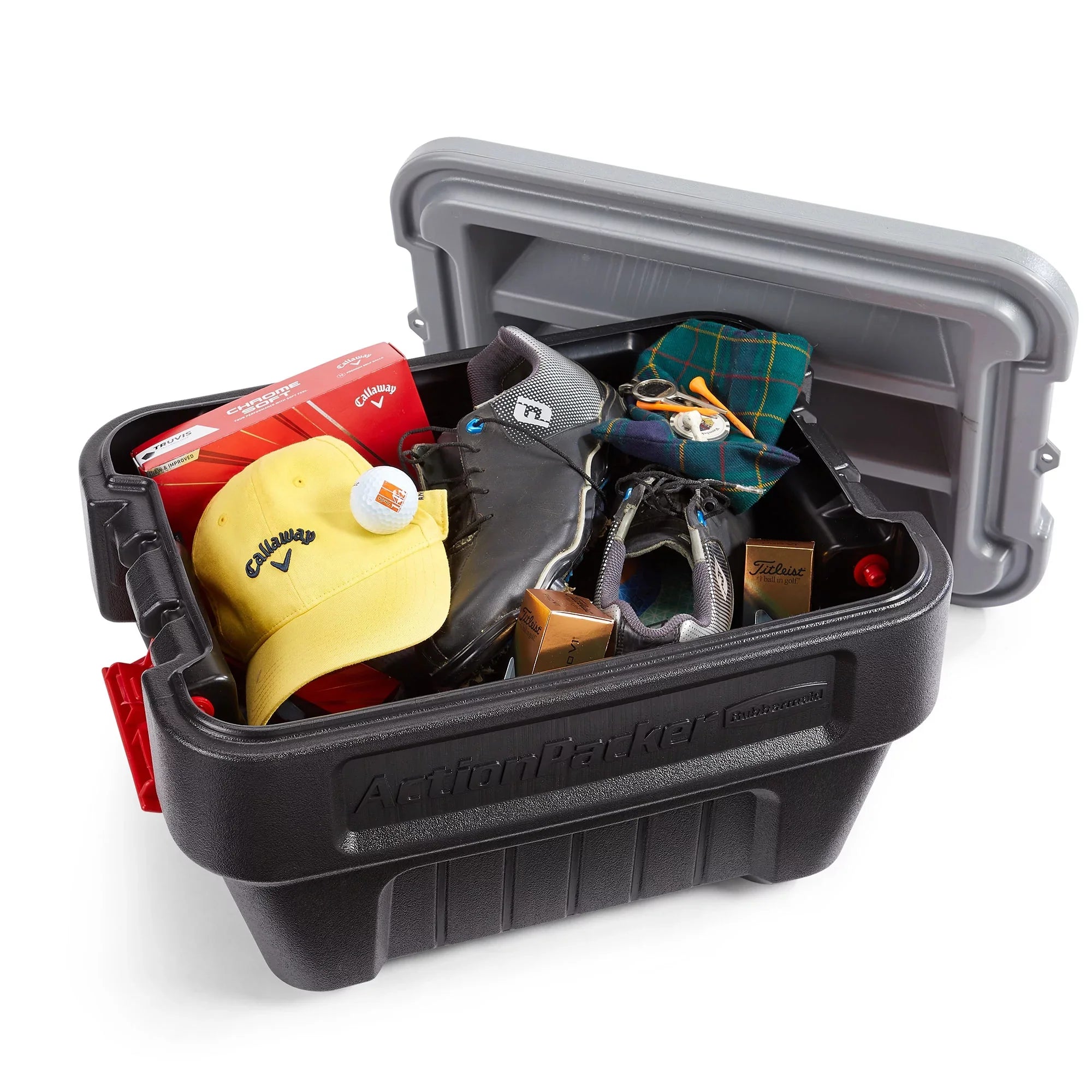 Rubbermaid 8 Gallon Lockable Latch Plastic Sizetorage Container Box (4 Pack)