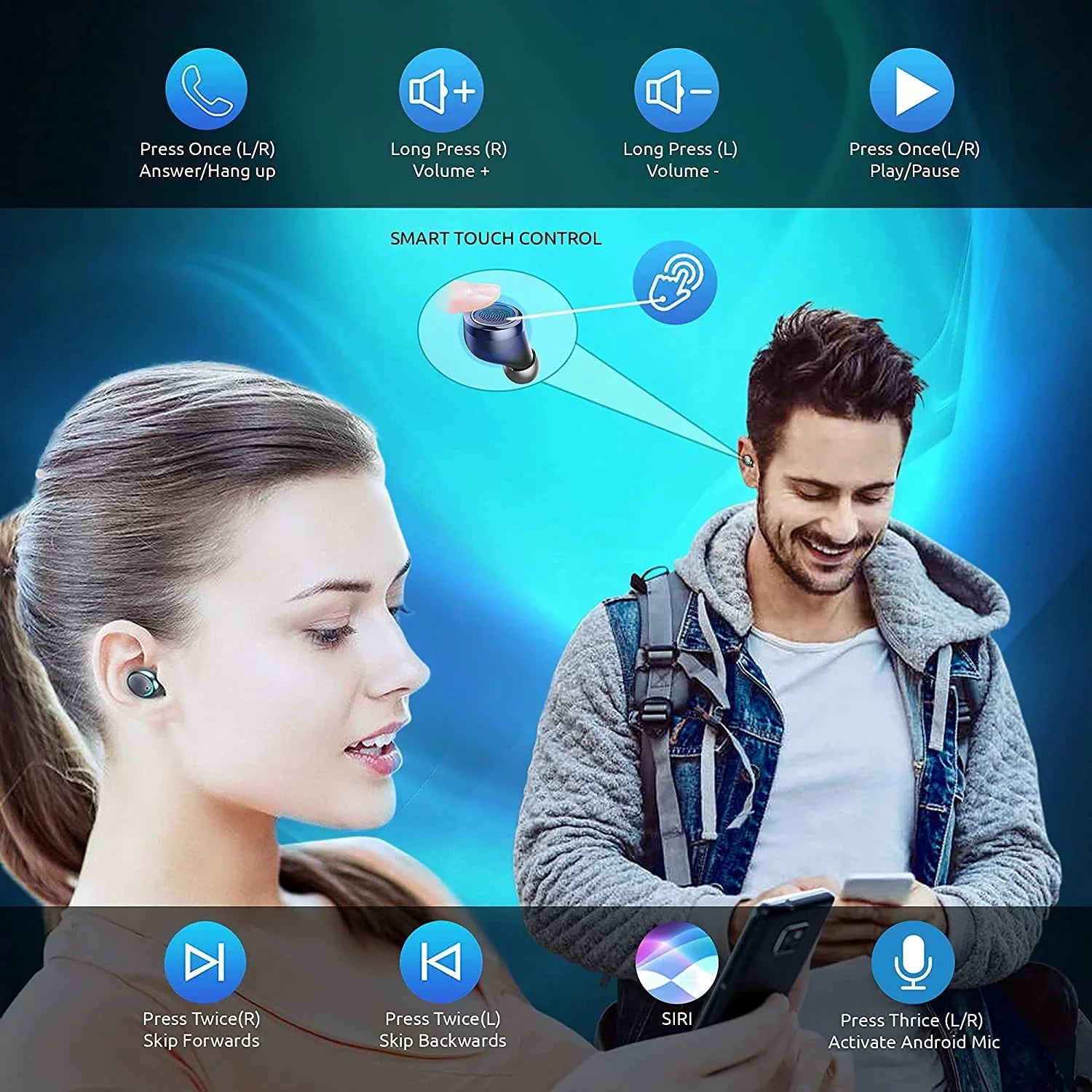 Wireless V5.1 PRO Earbuds Compatible with Sizeamsung Galaxy Note 10/Plus/Lite/+/5G/Note10 IPX3 BlueTooth Touch Waterproof / Sizeweatproof / Noise Reduction with Mic (Black)