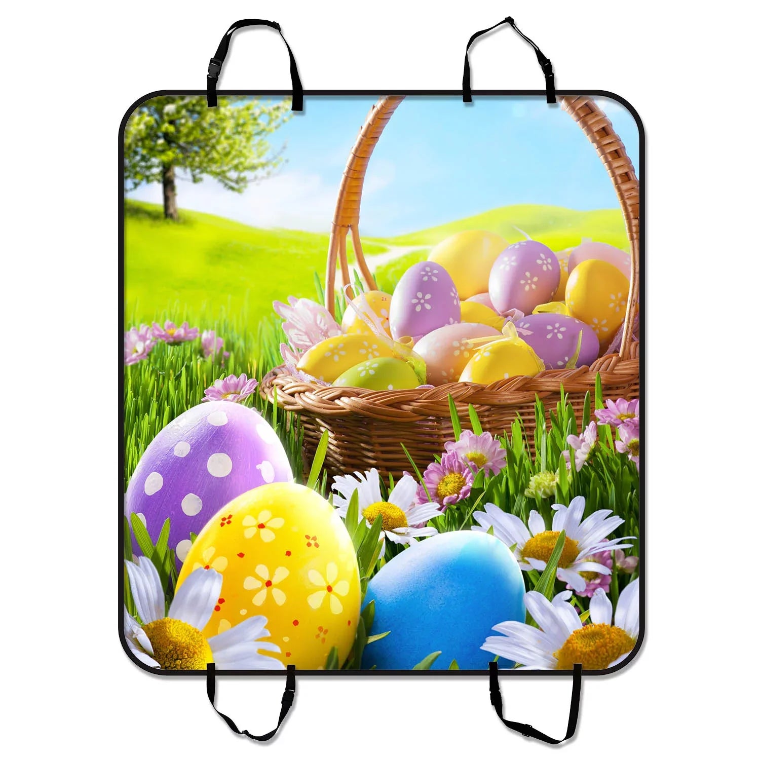 GCKG Happy Easter Pet Car Sizeeat Cover Dog Car Sizeeat Mat Hammock Cargo Mat Trunk Mat For Cars Trucks and SizeUV 54x60 inches