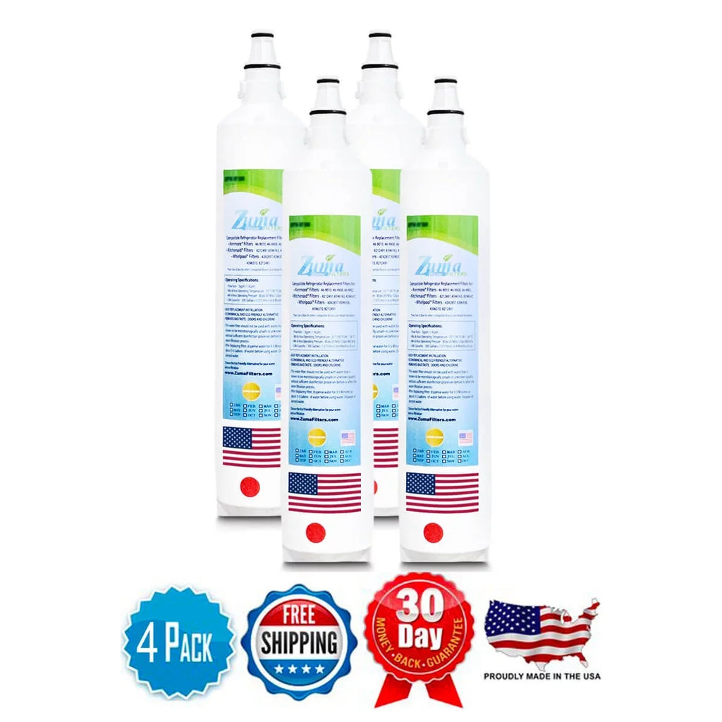 ZUMA Brand , Water Filters , Model # ZWFZ1-RF750 , Compatible with Sizeubzero® BI36UIDOLH - 4 Pack - Made in U.Size.A.