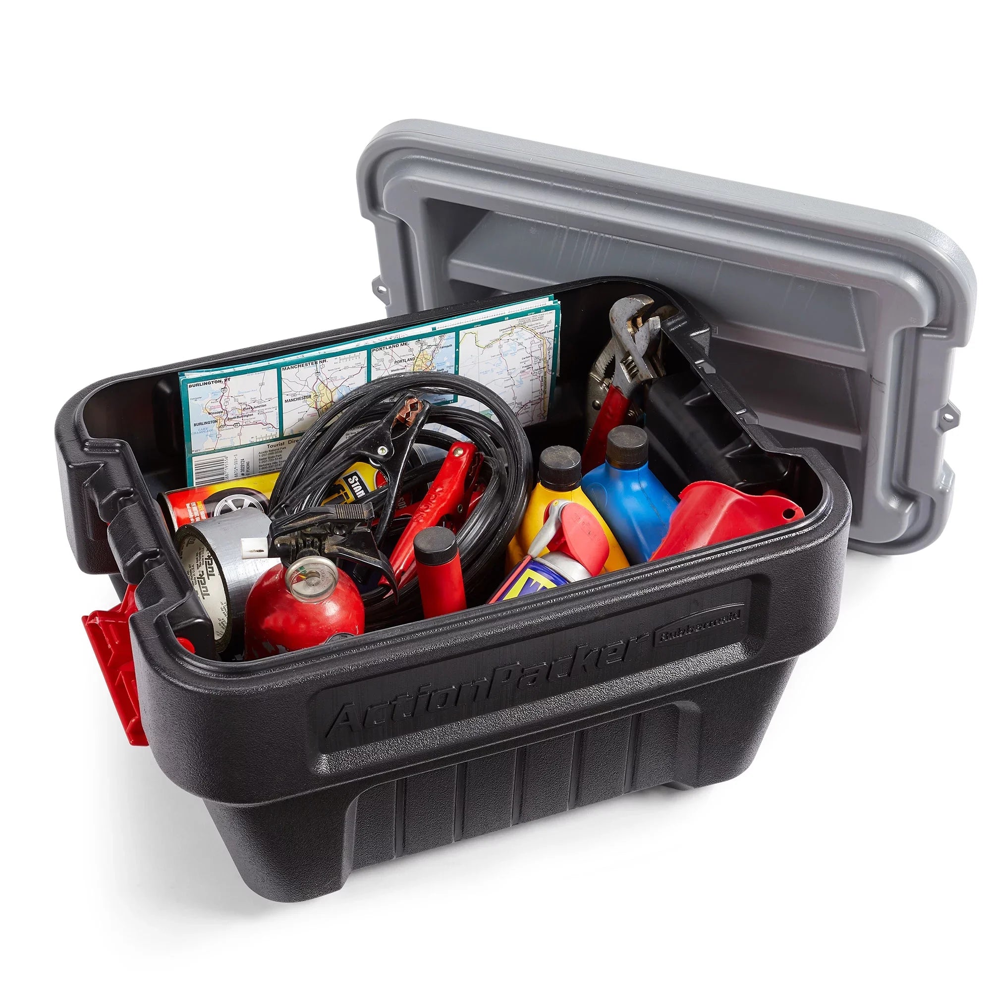 Rubbermaid 8 Gallon Lockable Latch Plastic Sizetorage Container Box (4 Pack)