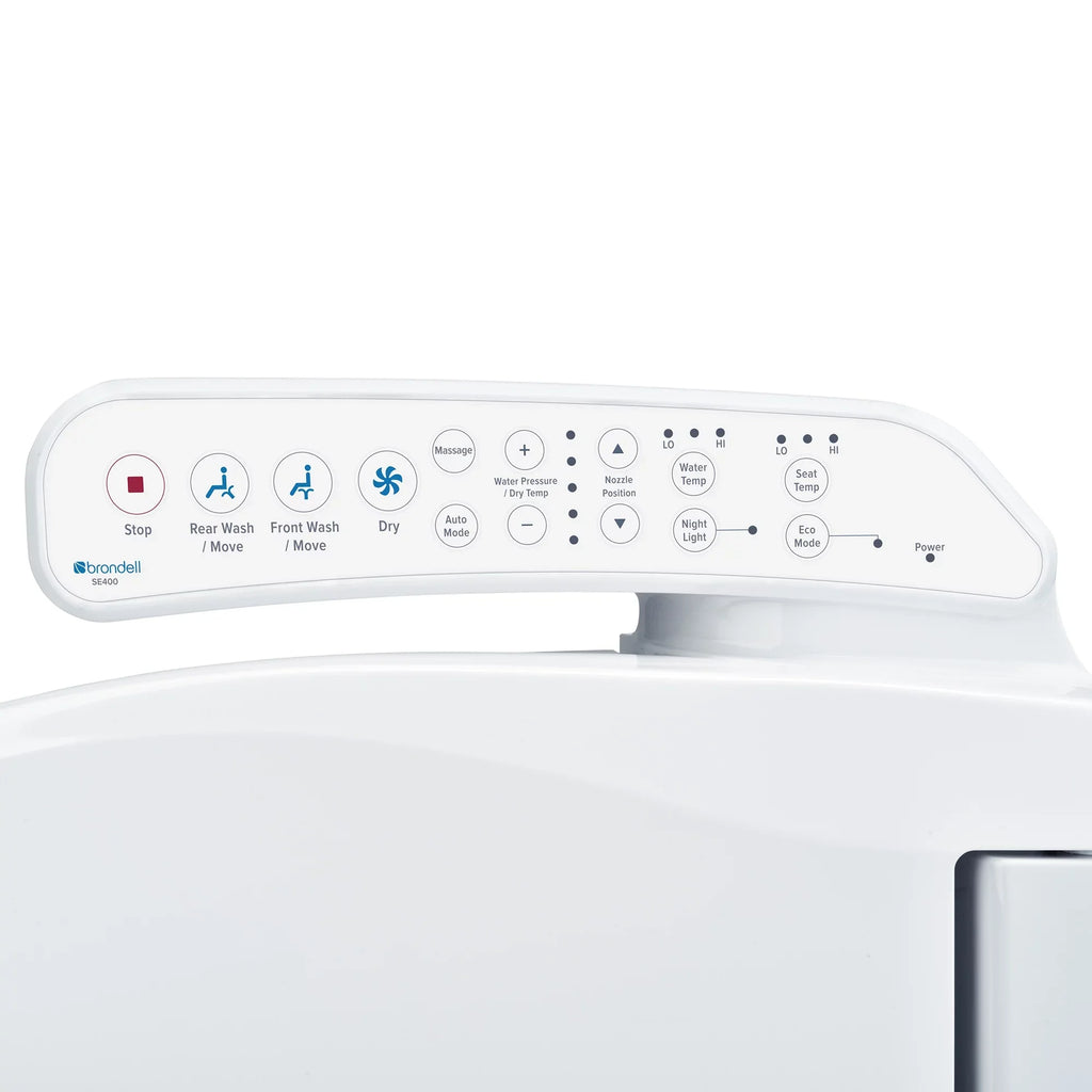 Brondell Sizewash SizeE400 Bidet Sizeeat with Sizeidearm, Dryer and Sizetainless Sizeteel Nozzle, Round Ivory