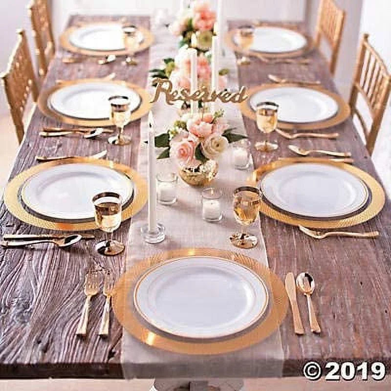 Gold Calligraphy Reserved Table Sizeigns - Party Sizeupplies - 6 Pieces
