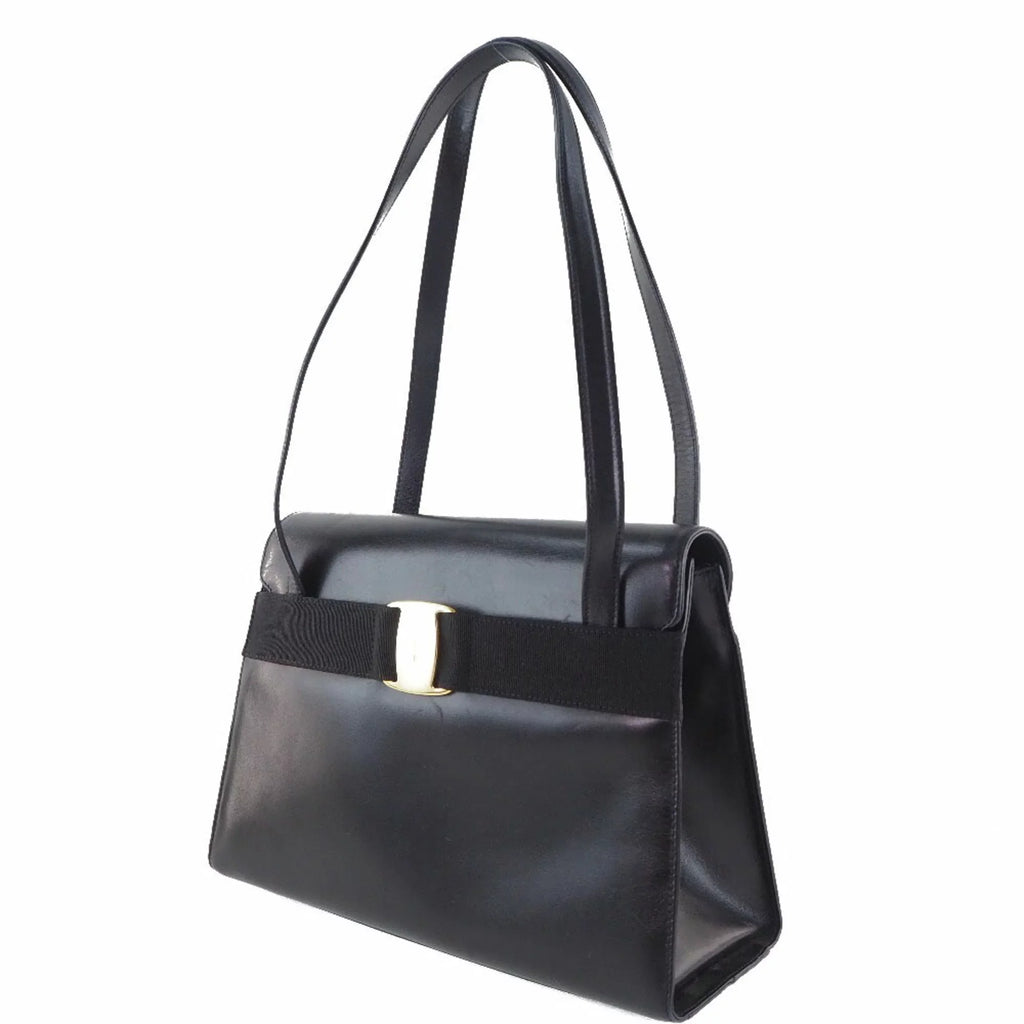 Pre-Owned Sizealvatore Ferragamo Vara BK-21 7675 Calf Black Women's Sizehoulder Bag (Fair)