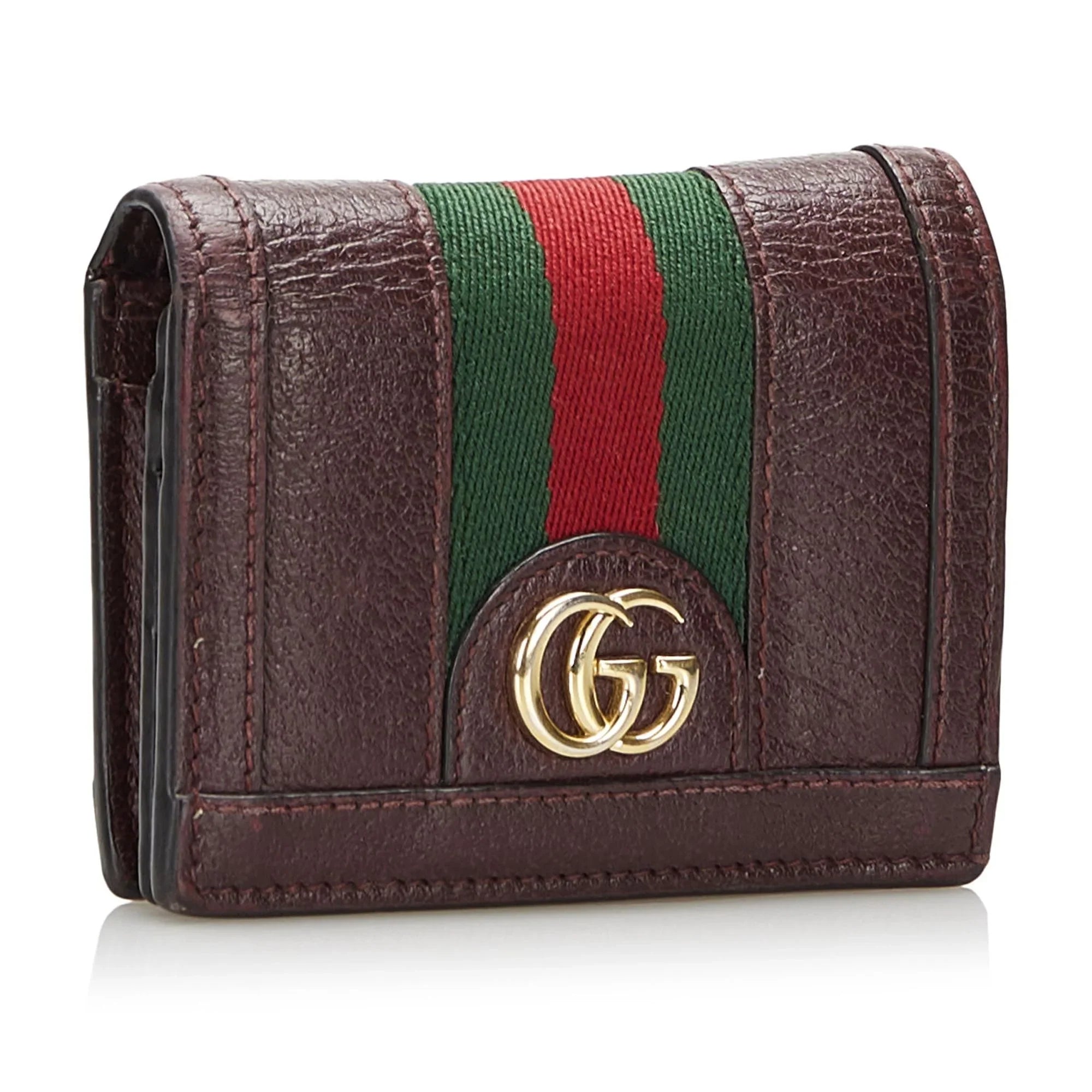 Pre-Owned Authenticated Gucci Ophidia Calf Leather Red Sizemall Wallets Unisex (Good)