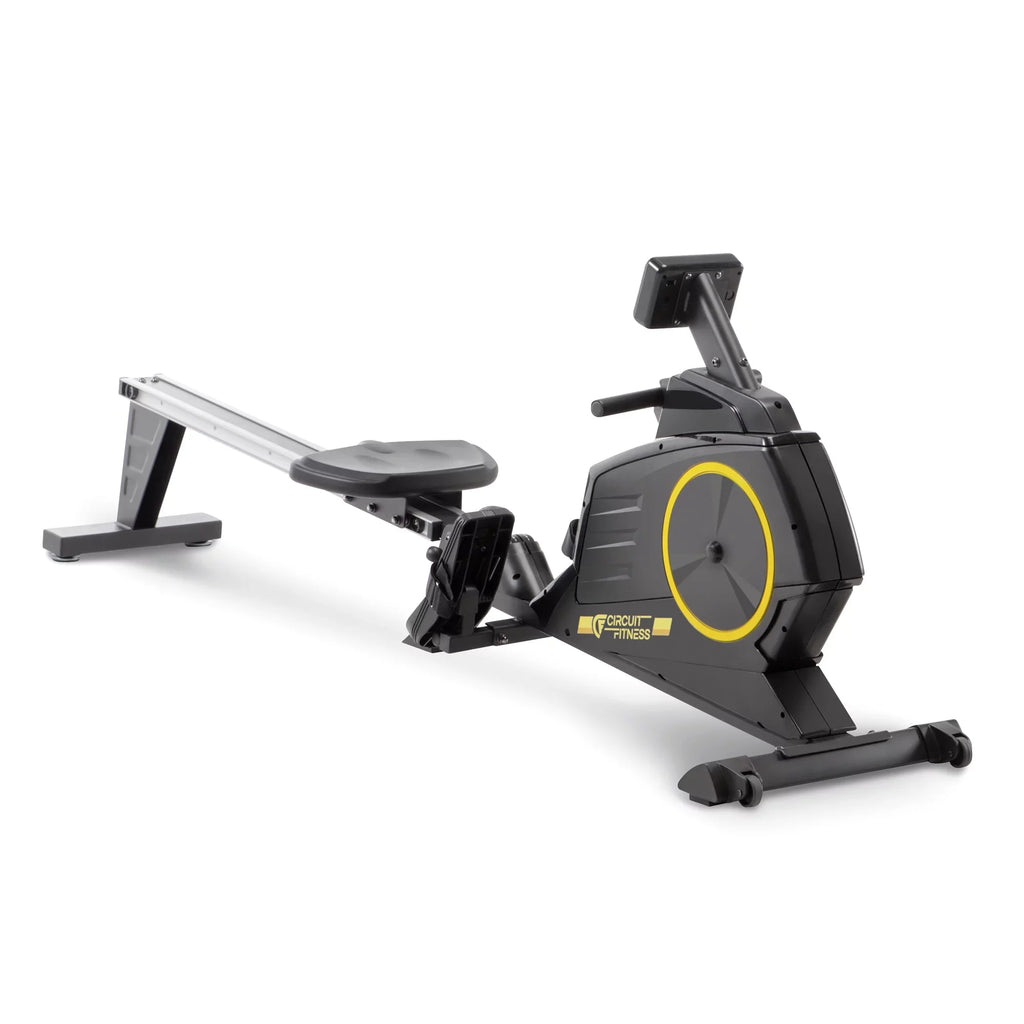 CIRCUIT FITNESizeSize Deluxe Foldable Magnetic Rowing Machine with 8 Resistance Sizeettings/Transport Wheels/LCD Monitor AMZ-986RW