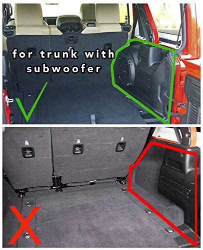 3W Cargo Liner for Jeep Wrangler JL 2018 2019 2020 2021 with subwoofer All Weather Trunk Mat for JL Unlimited 4-Door (Not for JK), Black