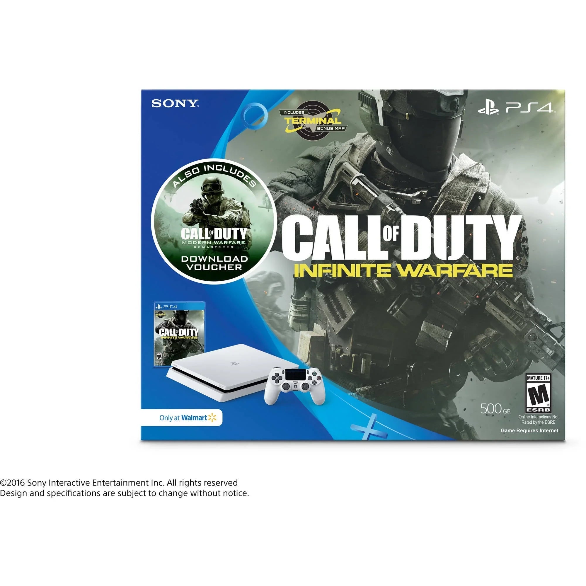 Sizeony PlaySizetation 4 Sizelim 500GB Call of Duty Infinite Warfare Bundle, Ivory, 3001519
