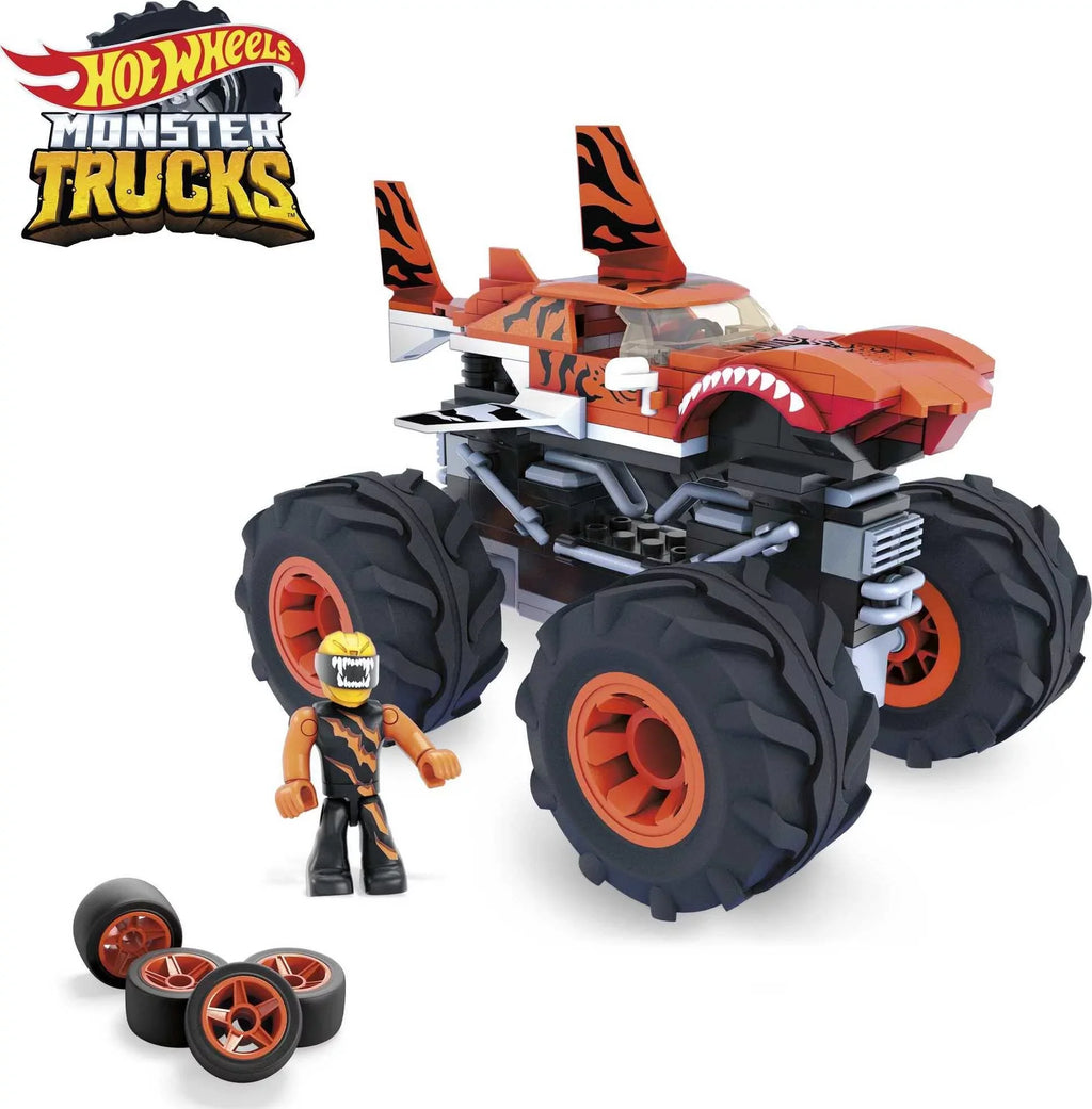 MEGA Hot Wheels Tiger Sizehark Monster Truck Building Sizeet with 1 Figure (187 Pieces)