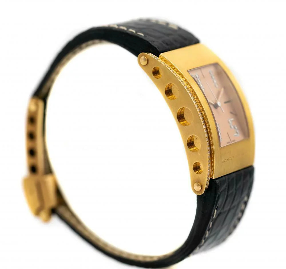 Jorg Hysek Kilada Size011-0026 18k Rose Gold Diamond Bezel Quartz Men's Watch