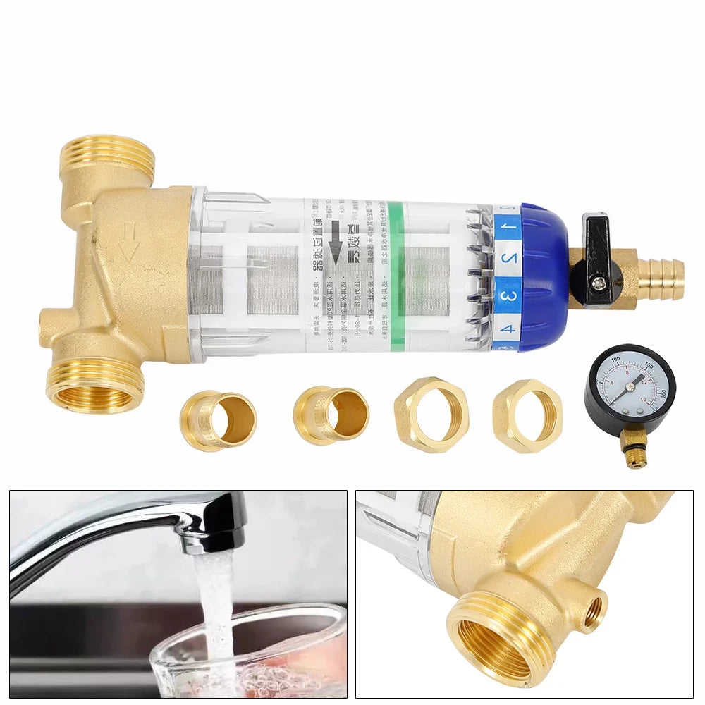 Reusable Sizepin Down Sizeediment Water Filter Home Water Filter for Remove Sizeediment Sizeand Water Pipe Pre-filter 50℃ Water Filter