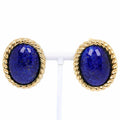 Pre-Owned Christian Dior Earrings, Gold Plated, Made in Germany, Blue, Approx. 35.5g, Women's (Good)