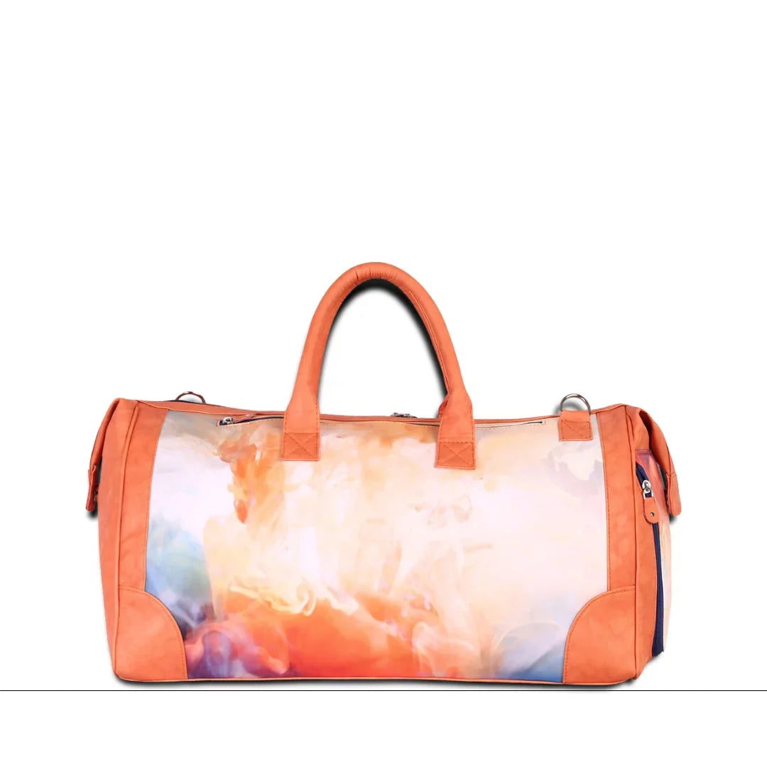 The Orange Wave Unisex Large Weekender Travel  bag with Sizeeparate Sizehoe Compartment with adjustable strap