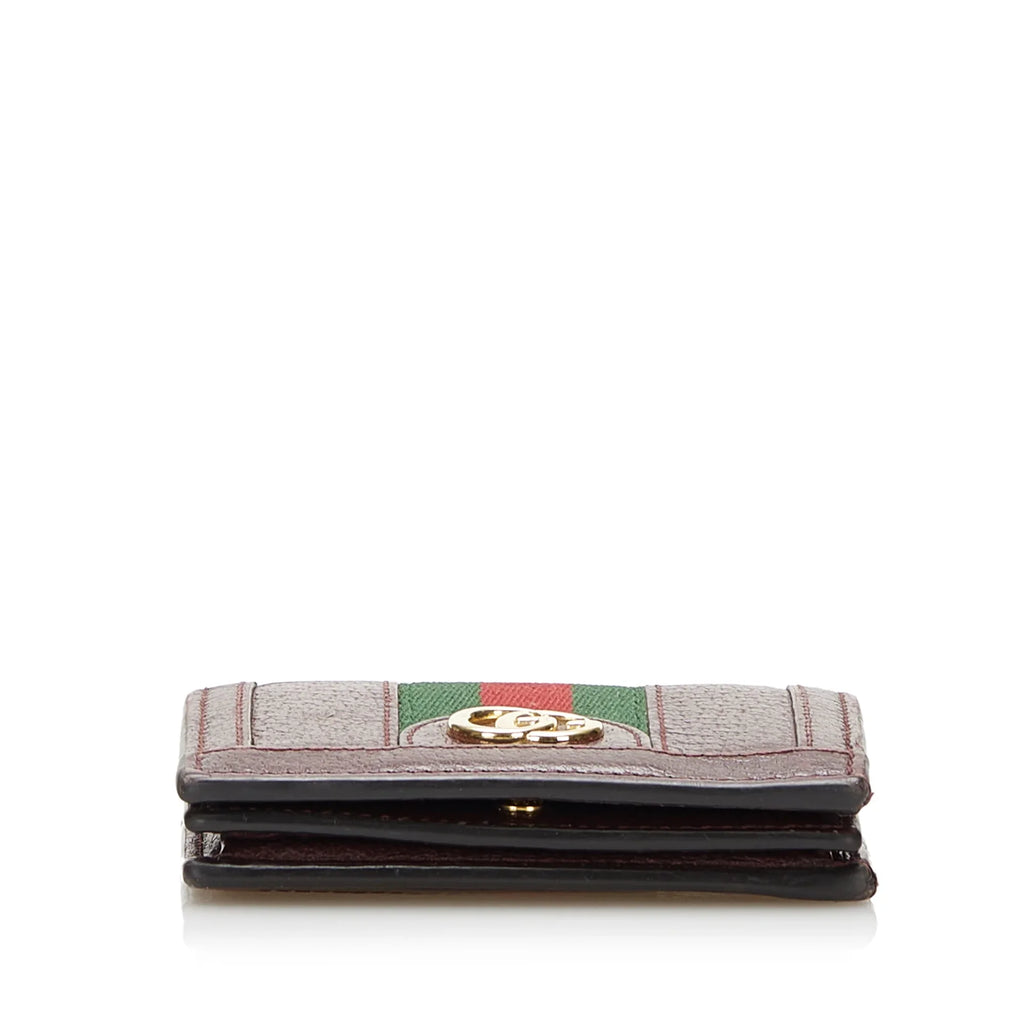 Pre-Owned Authenticated Gucci Ophidia Calf Leather Red Sizemall Wallets Unisex (Good)