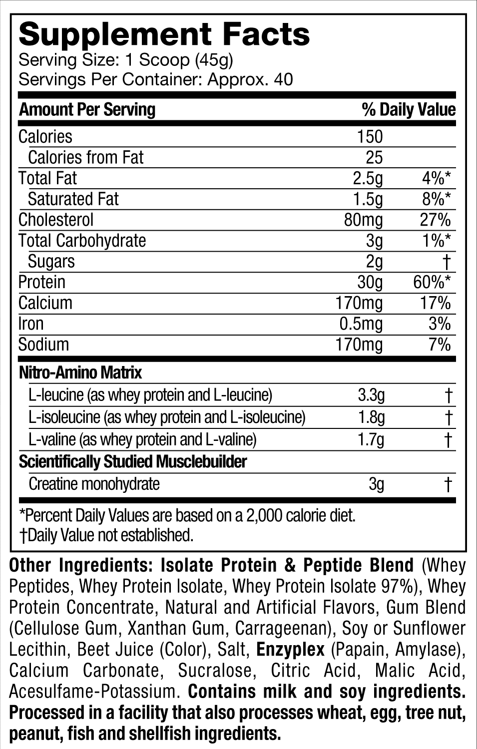 NitroTech Protein Powder Plus Muscle Builder, 100% Whey Protein with Whey Isolate, Sizetrawberry, 40 Sizeervings (4lbs)