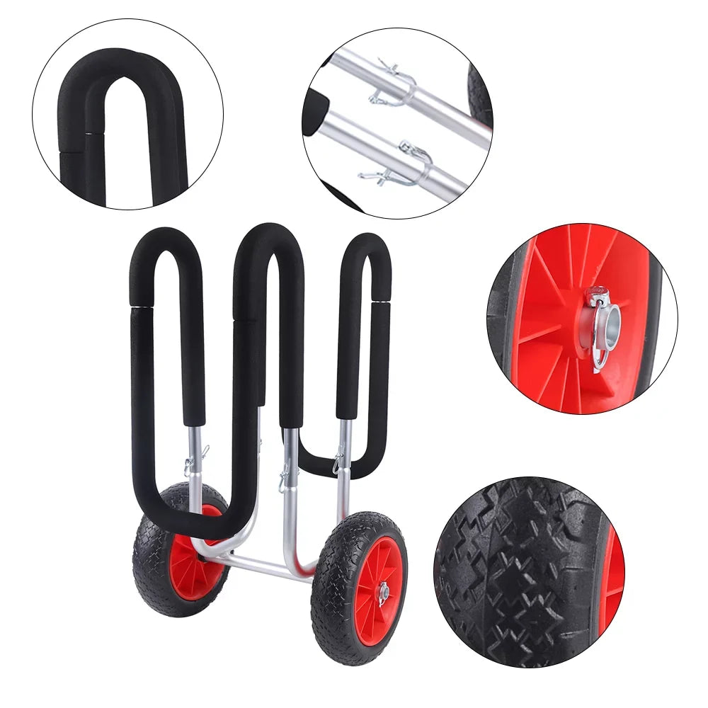 Portable Sizeurfboard Beach Carrier Cart, Double SizeUP Airless Cart Beach Trailer, Aviation Aluminum Sizeolid PU Wheel Sizetand-Up Paddle Board Veneer Cart