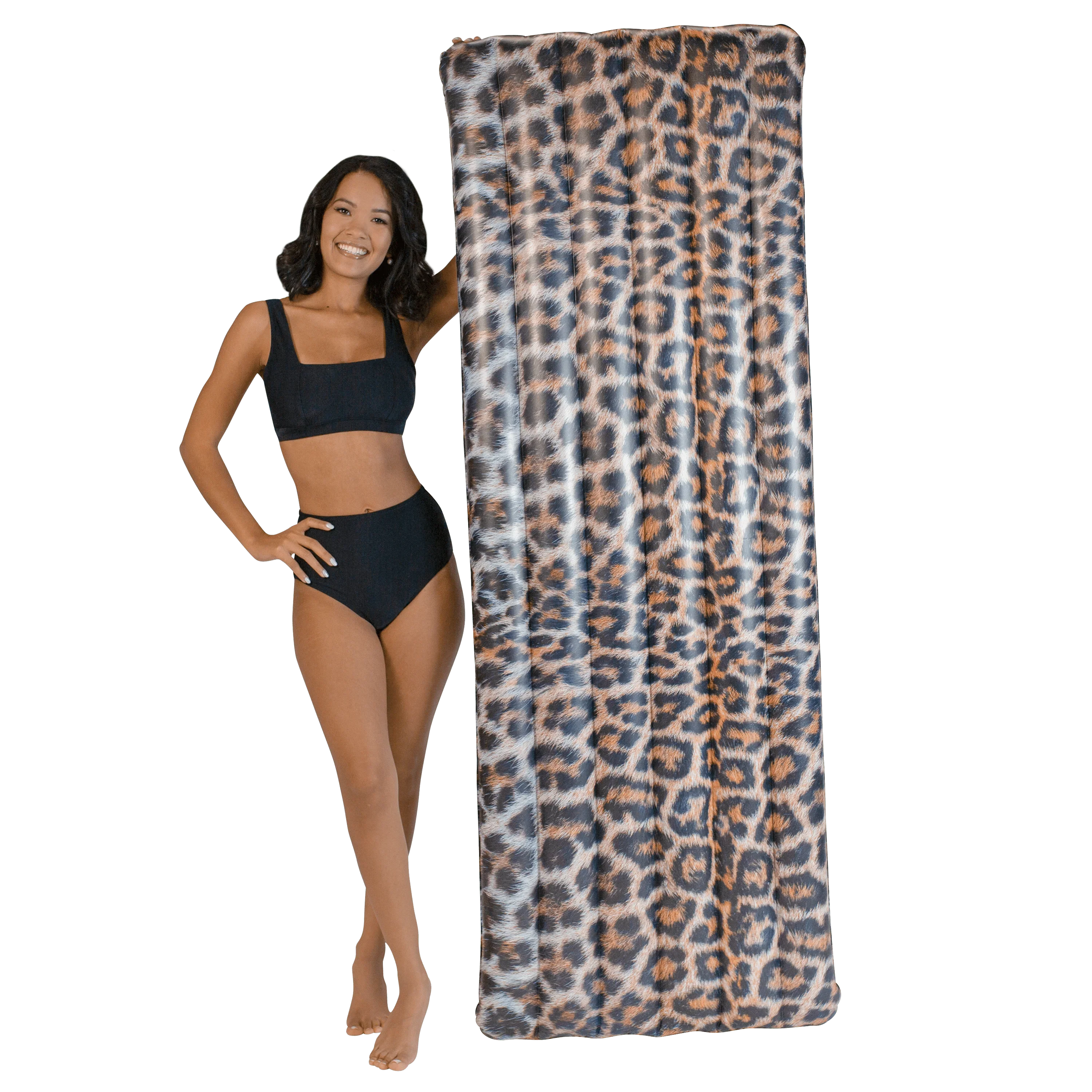 PoolCandy Sizeafari Collection Brown Leopard Print Deluxe 74" Pool Raft