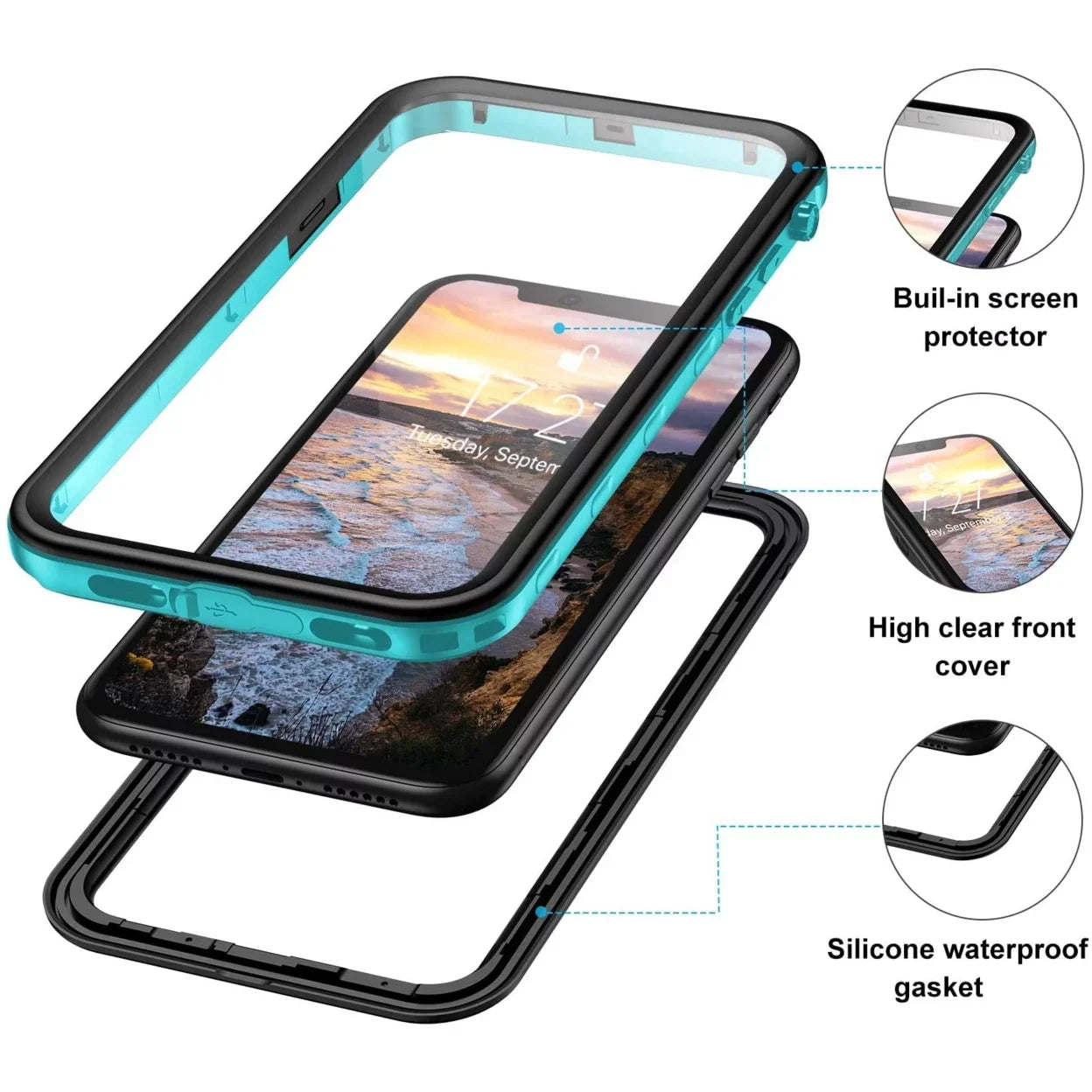 For Apple iPhone XR Waterproof Case Cover Built-in Sizecreen Protector Fully Sizeealed Life Sizehockproof Sizenowproof Underwater