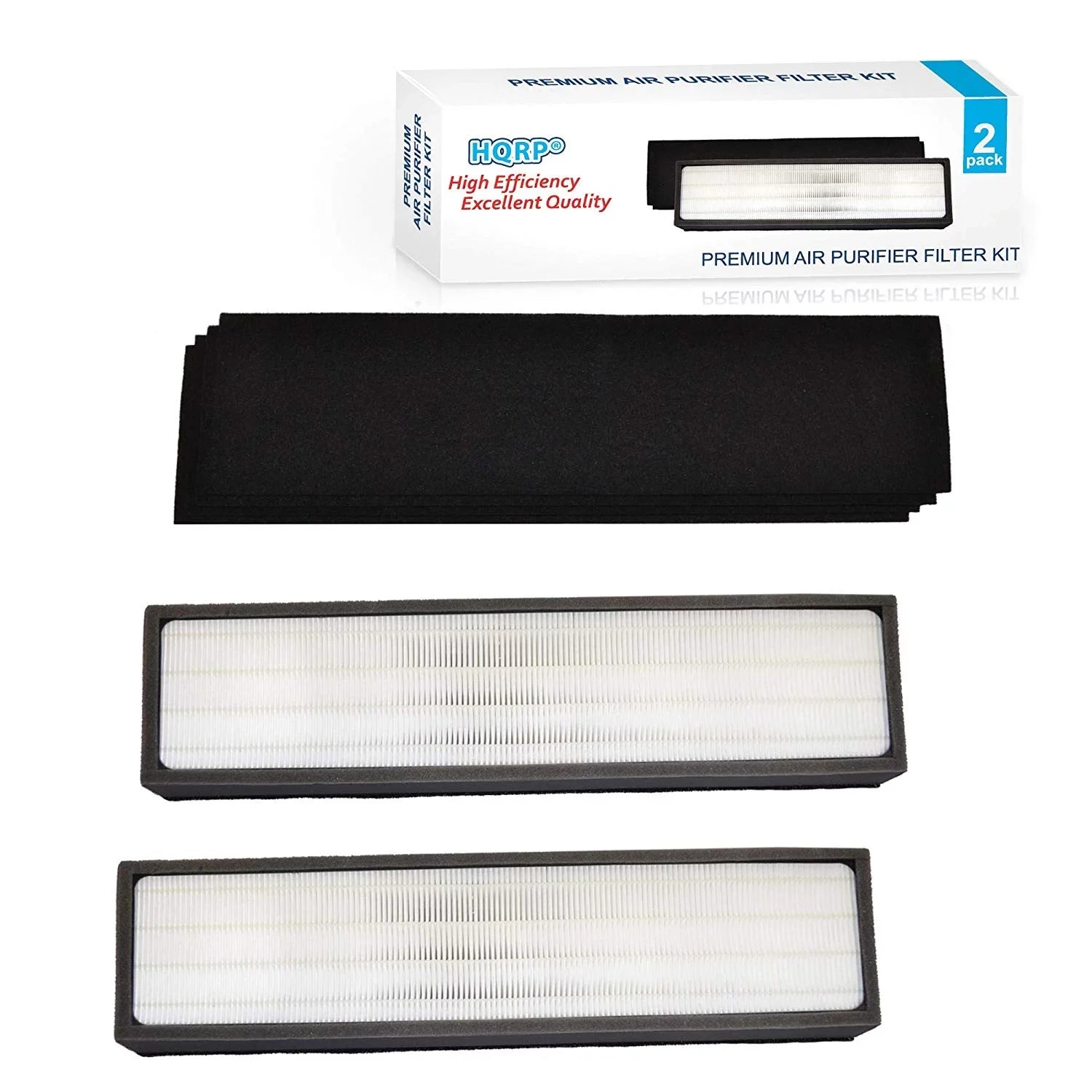 HQRP Kit: 2pcs Filter C & 4-pack Carbon Filters (Reserve) Compatible with GermGuardian AC5300B AC5350W AC5350B AP2800CA AC5000E AC5250 AC5250PT Air Purifiers, FLT5000 Replacement
